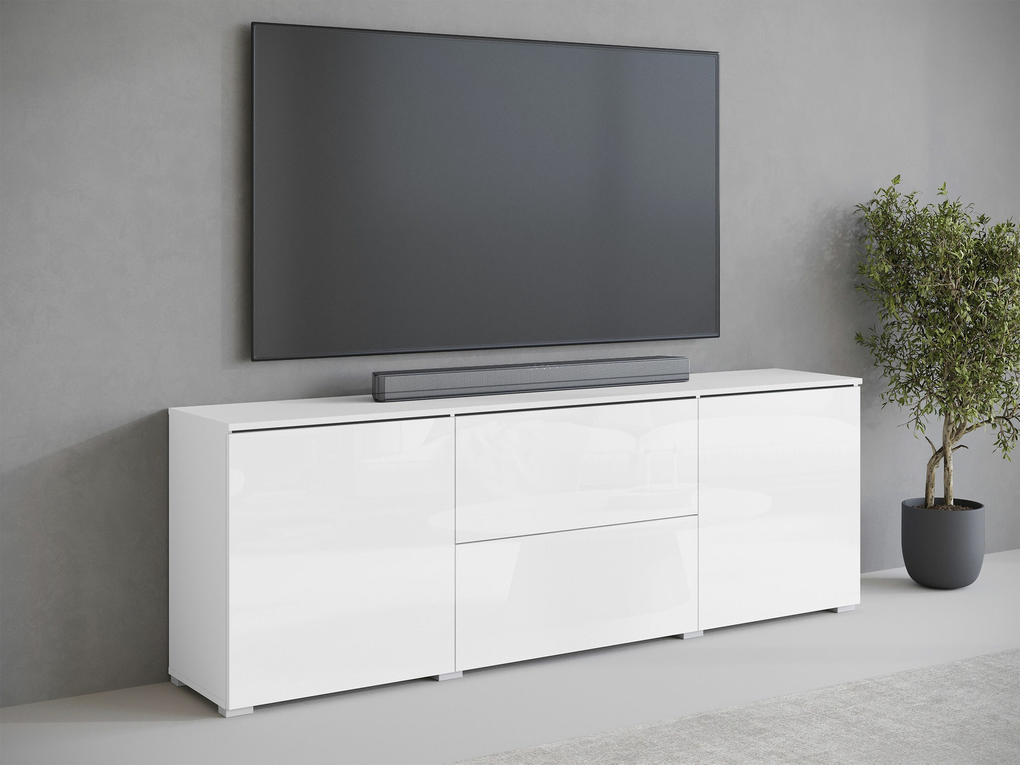 TV-alus Mirfivo 104 (Valge + Läikiv valge)