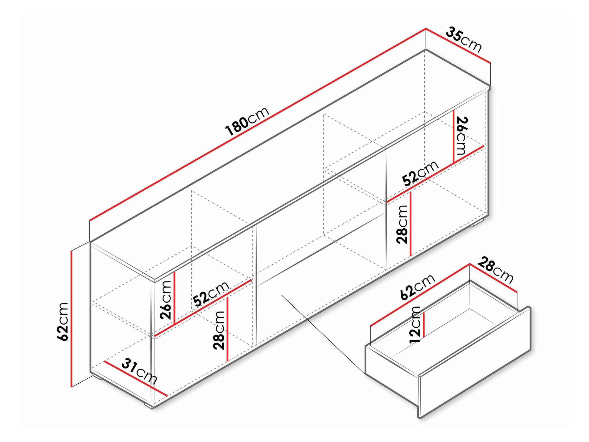TV-alus Sarasota 190 (Grafiit)
