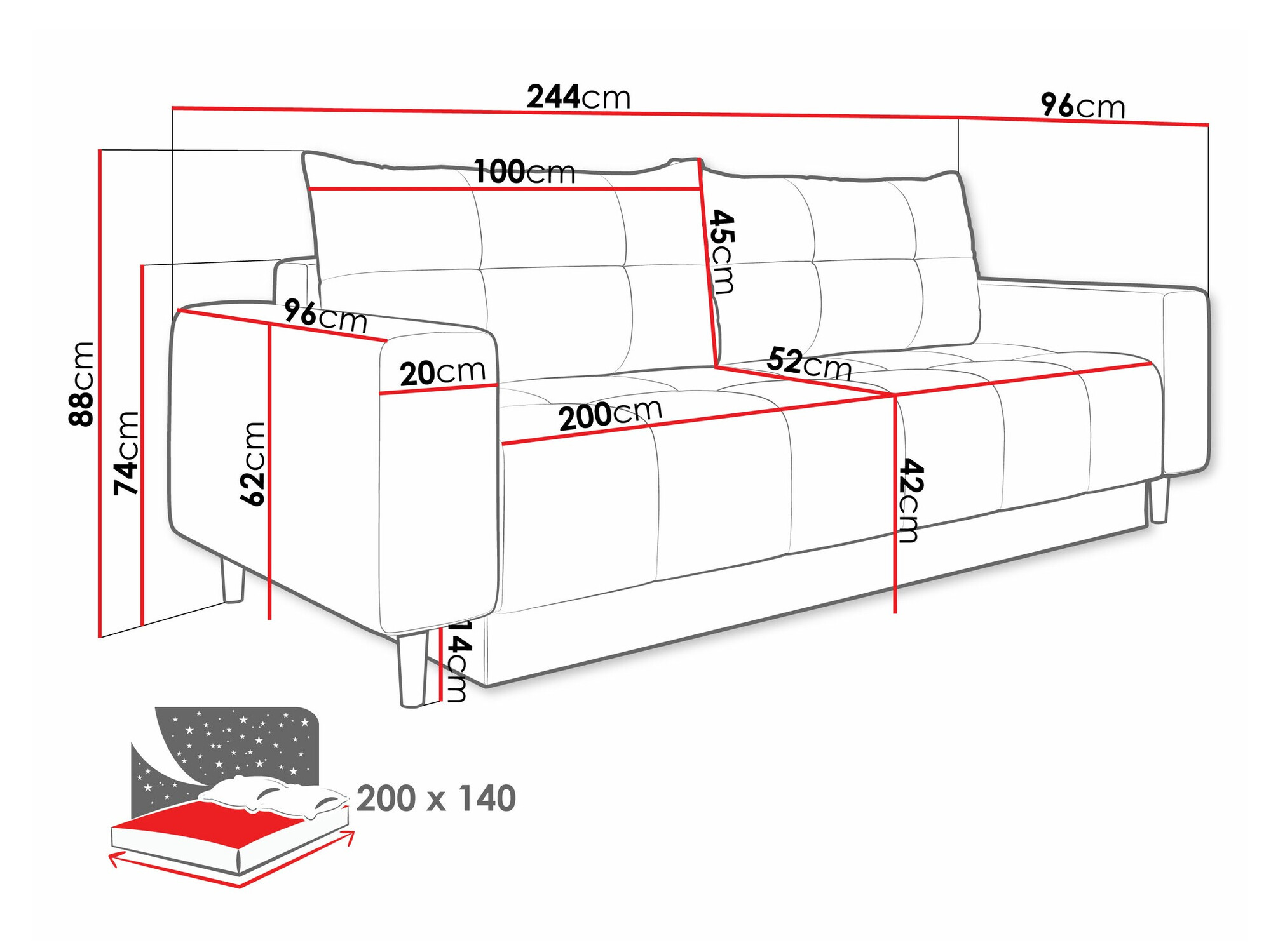 Diivanvoodi Delaware 104 (Bluvel 28)