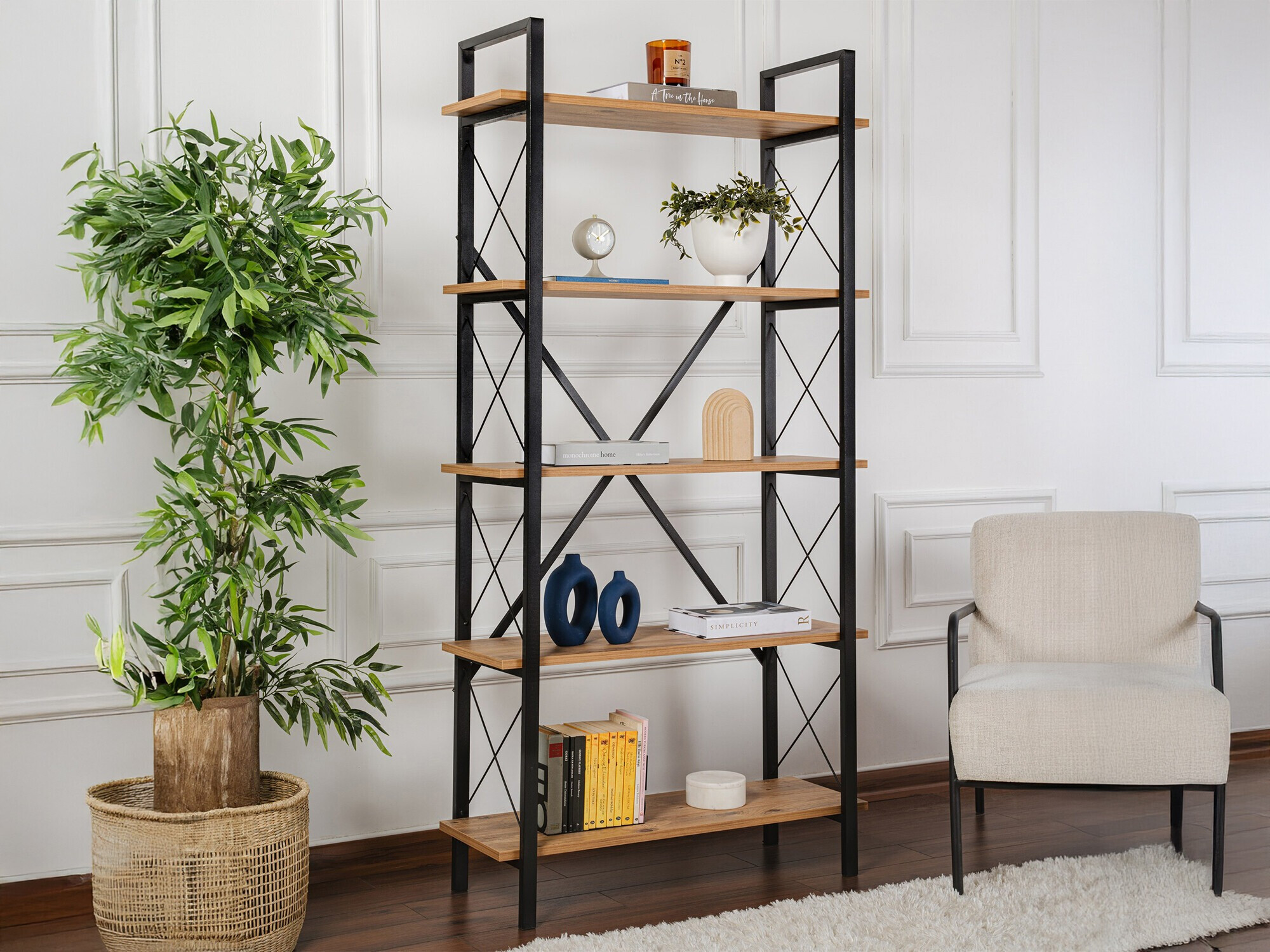 Riiul Novato 115 (Mänd + Must)