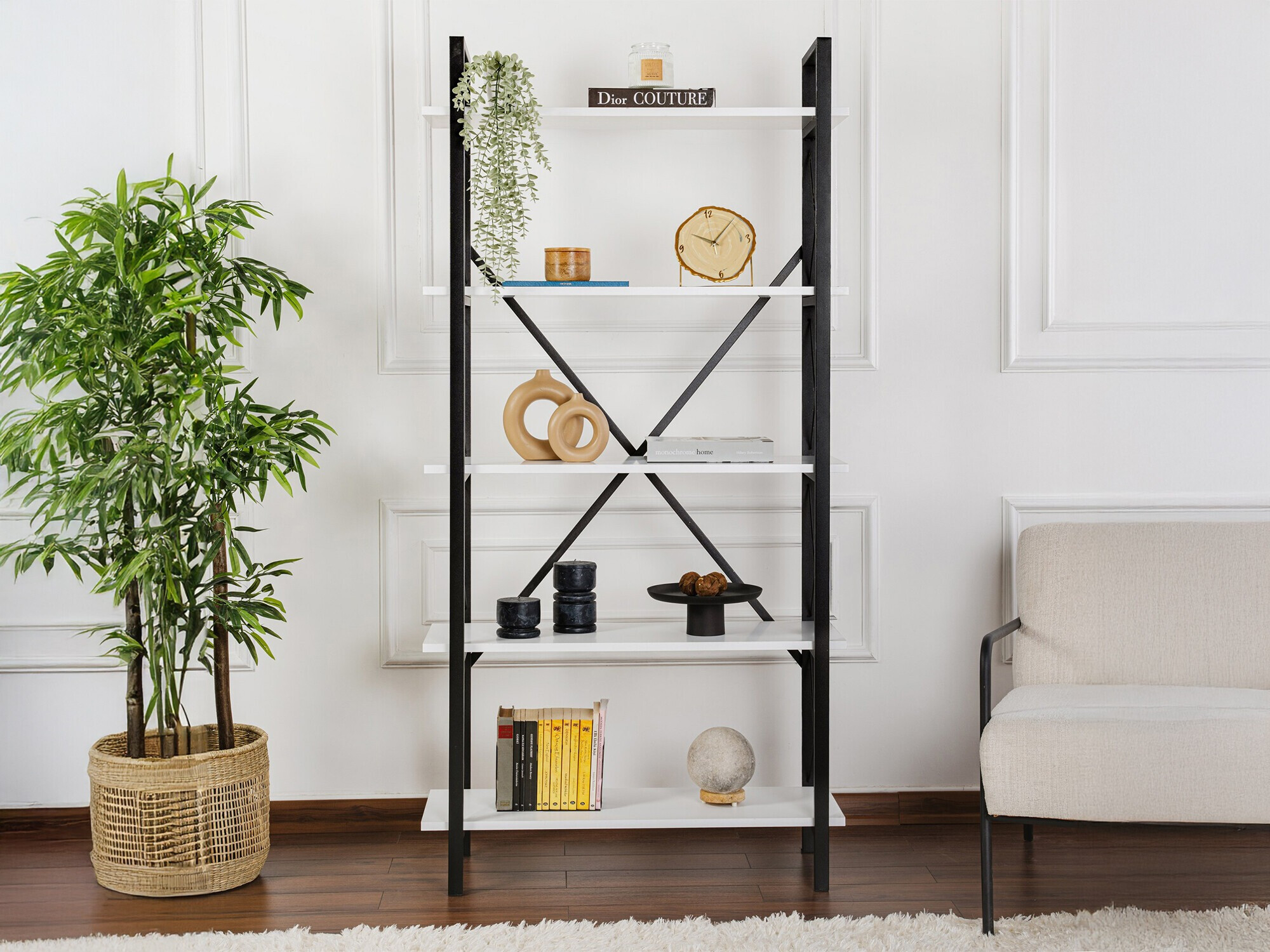 Riiul Novato 115 (Valge + Must)