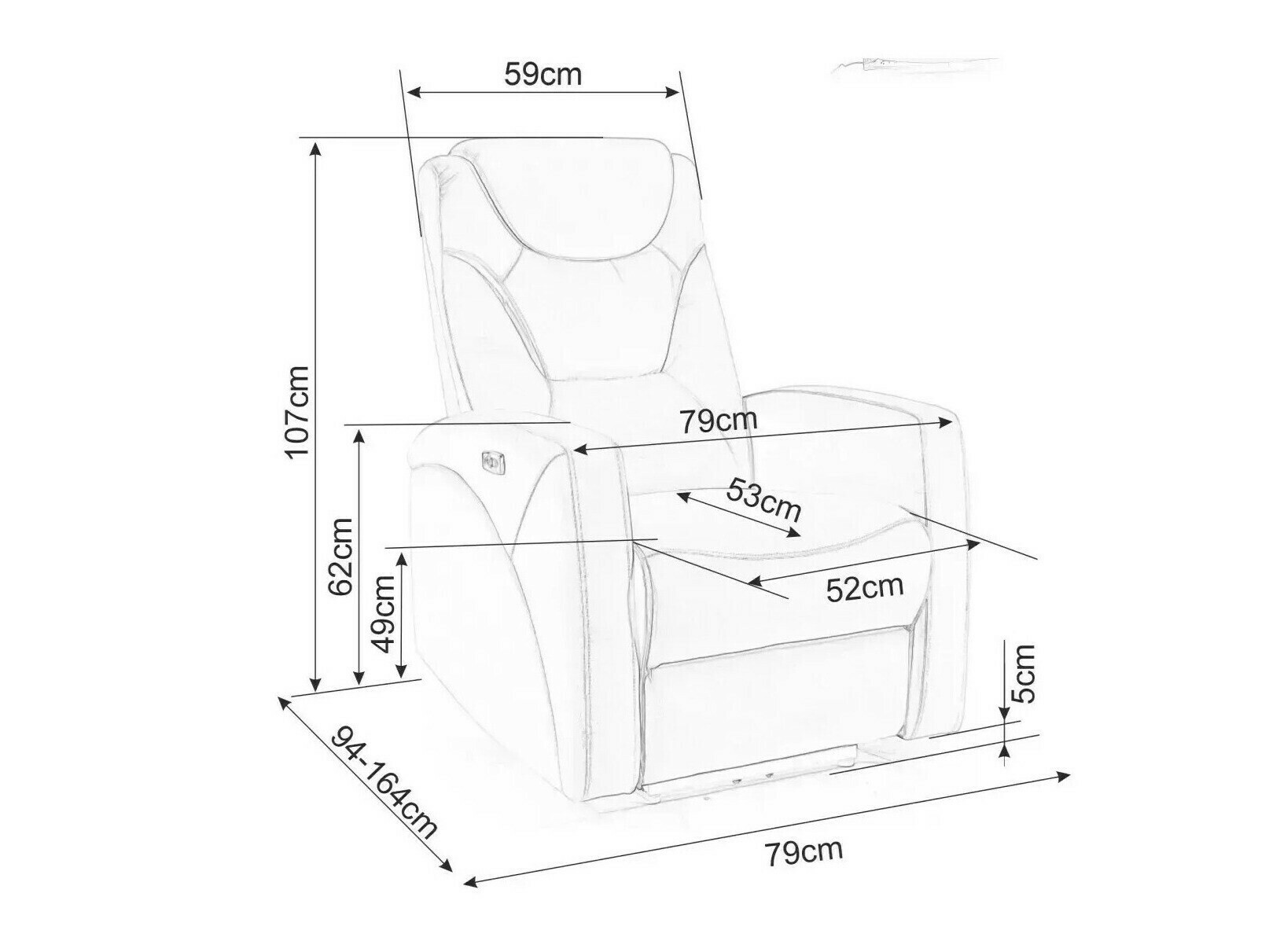 Tugitool recliner Detroit 167 (Beež)