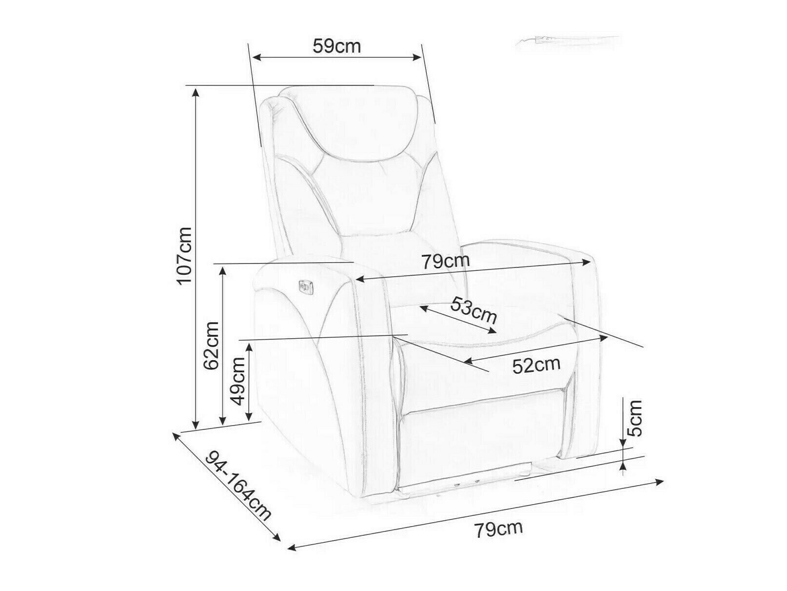 Tugitool recliner Detroit 167 (Pruun)