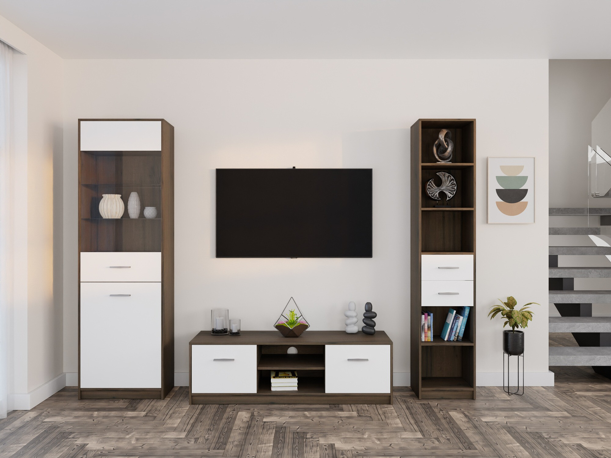 Elutoa komplekt Novsore 163 (Tume tamm + Valge)