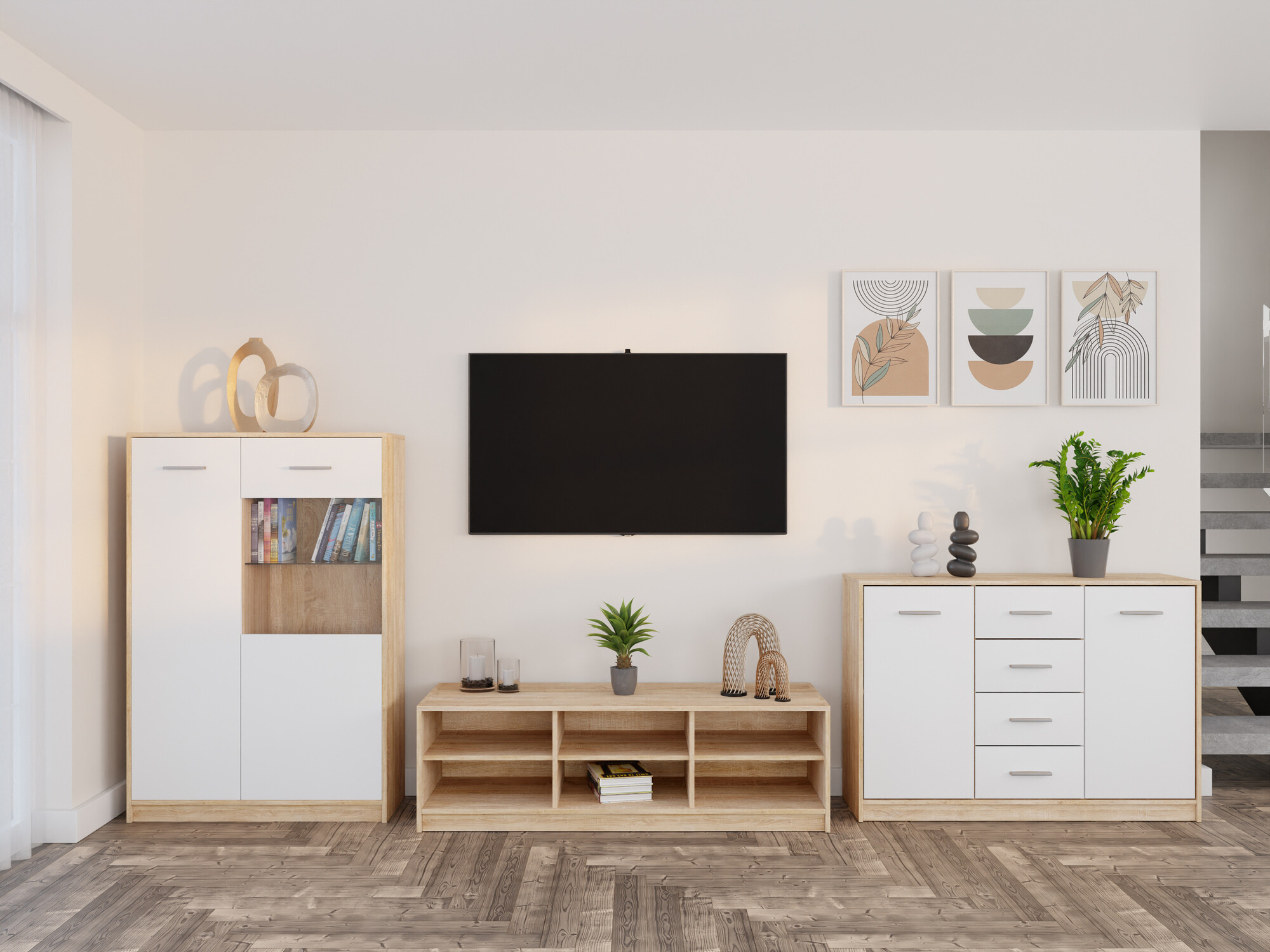 Elutoa komplekt Novsore 165 (Sonoma tamm + Valge)