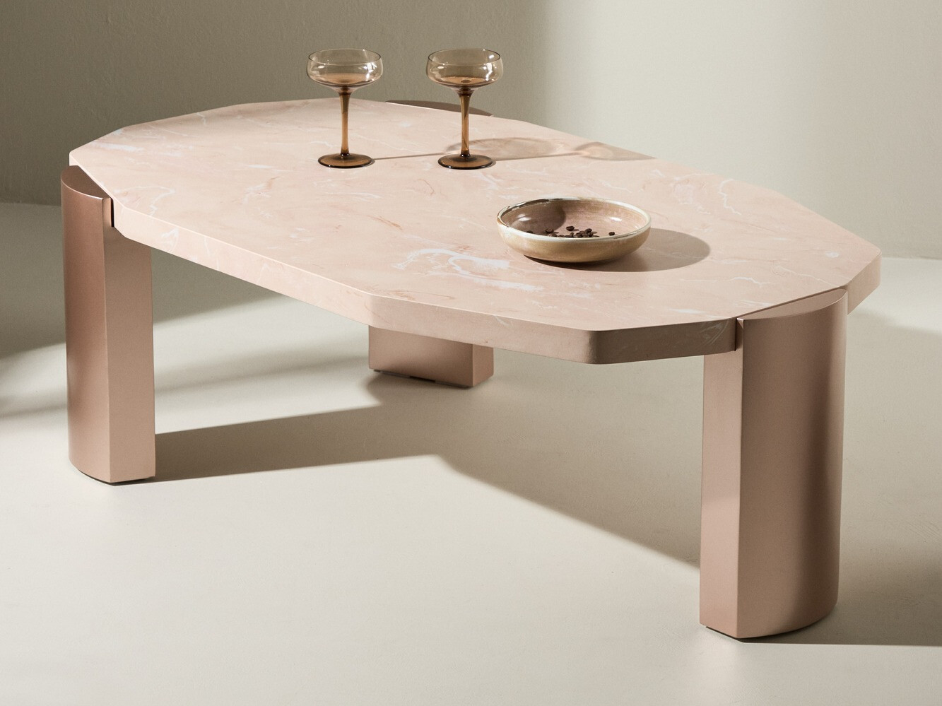 Diivanilaud Dallas 4792 (Beež + Pruun marmor)