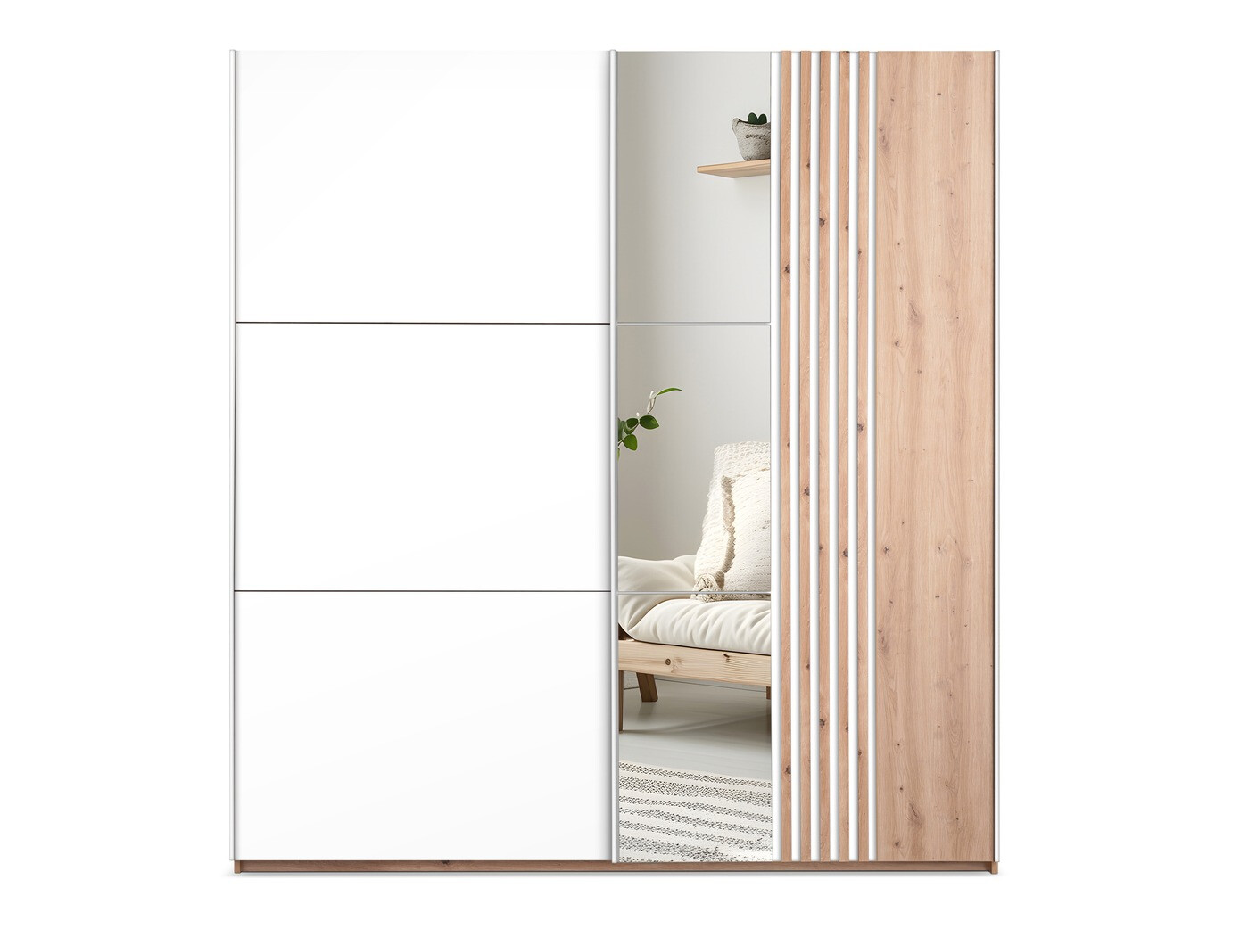 Riidekapp Honolulu 253 (Valge + Wotani tamm)