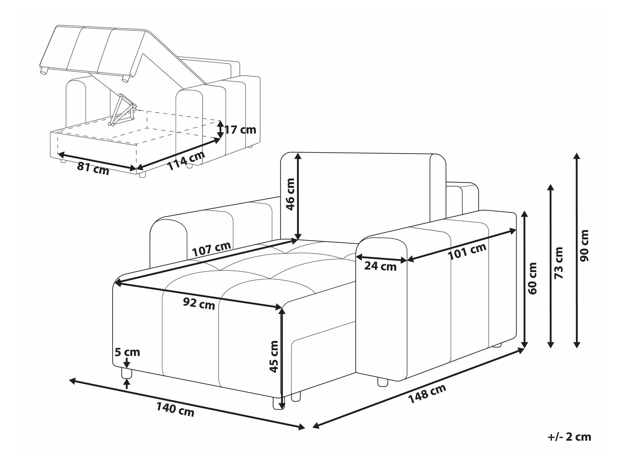 Kušett Mirtivi 103 (Pruun)