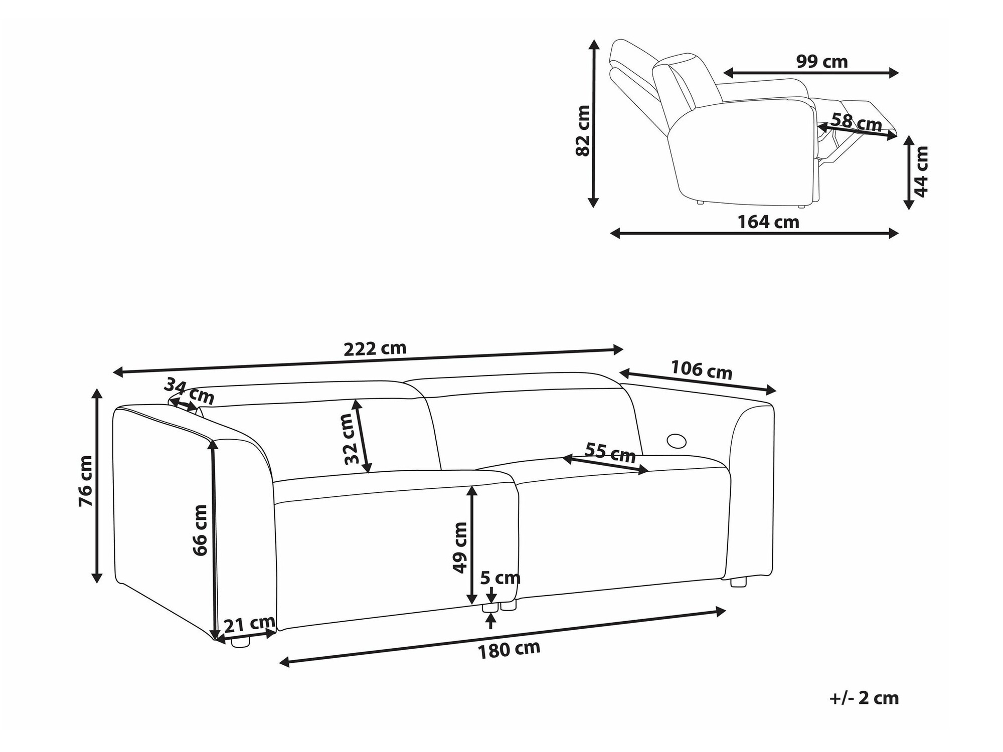 Diivan recliner Berwyn 2558 (Roheline)