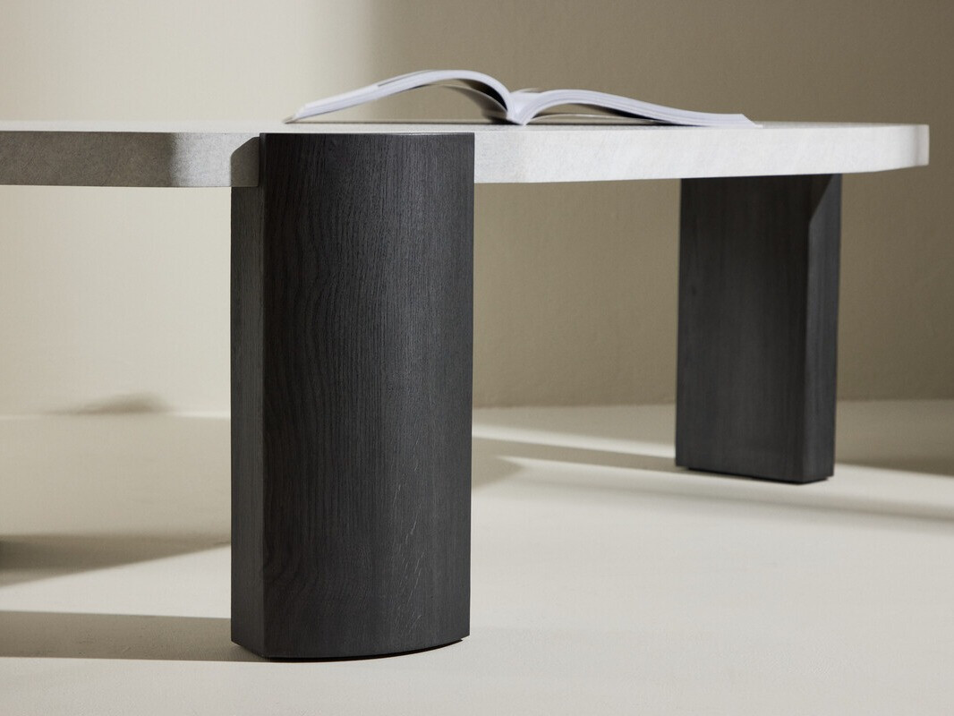 Diivanilaud Dallas 4792 (Must + Valge marmor)