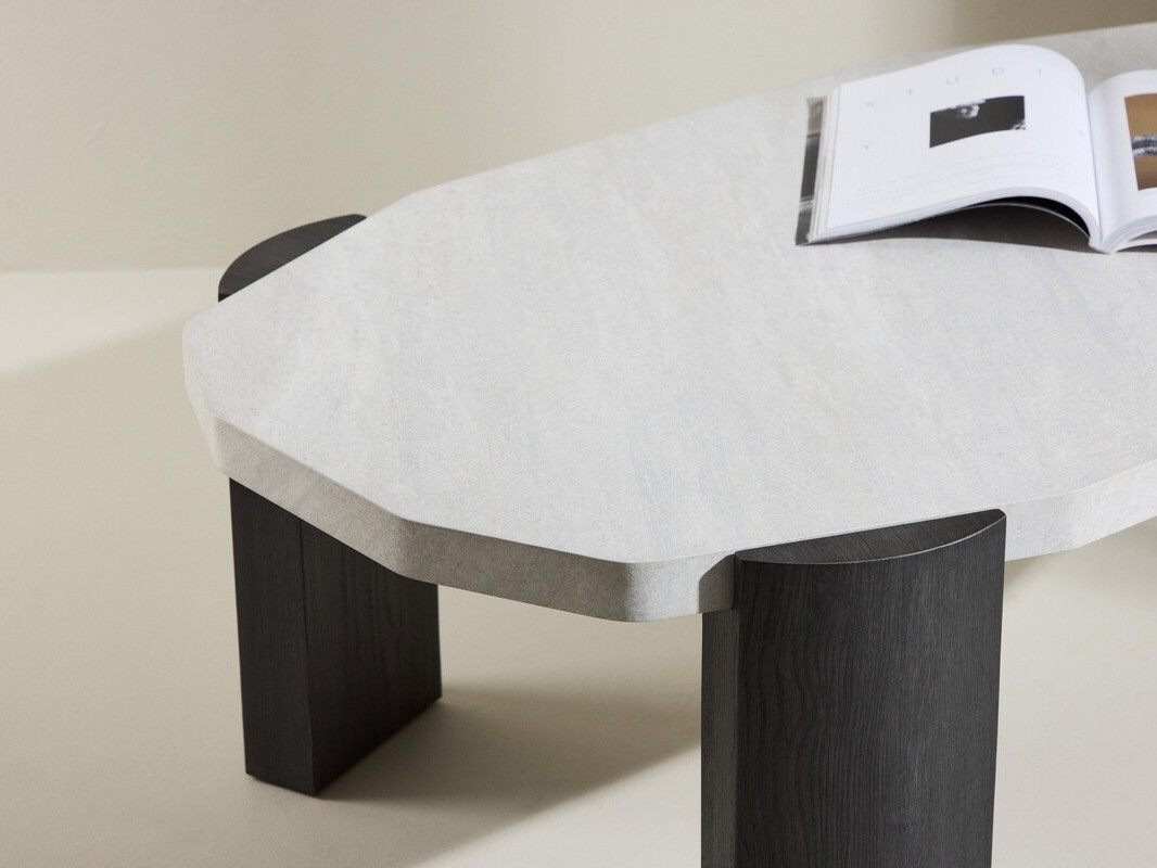 Diivanilaud Dallas 4792 (Must + Valge marmor)