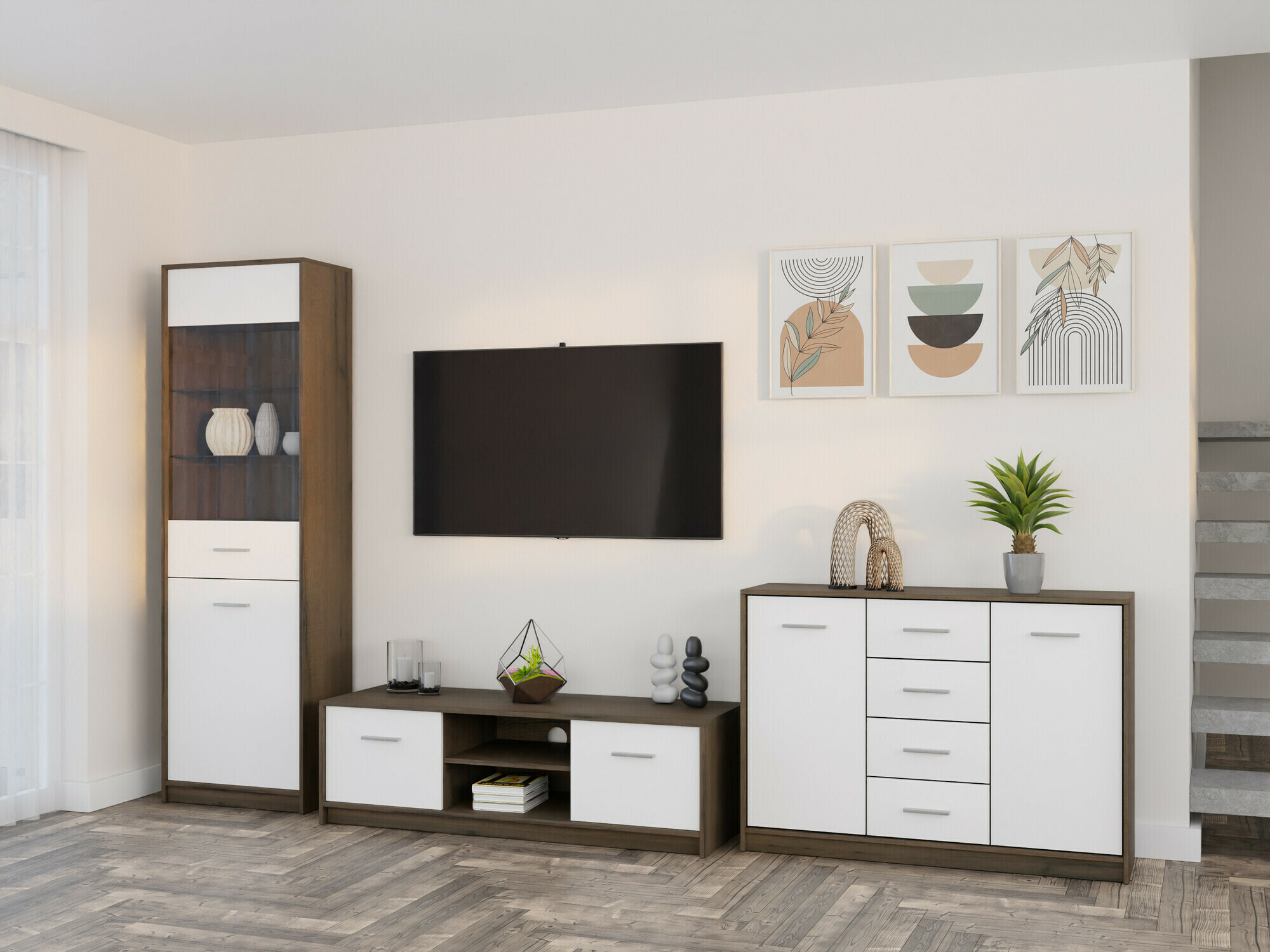 Elutoa komplekt Novsore 162 (Tume tamm + Valge)