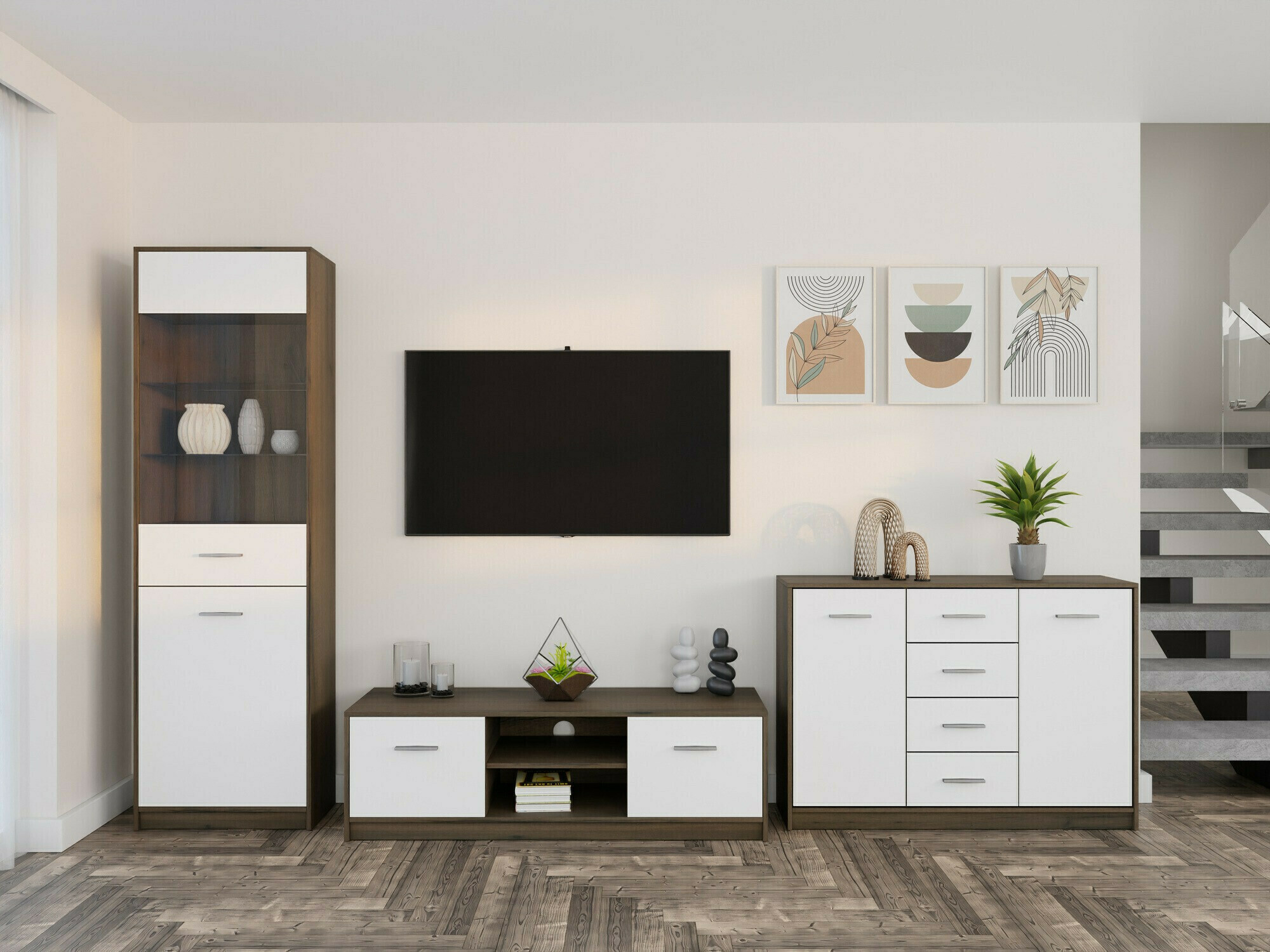 Elutoa komplekt Novsore 162 (Tume tamm + Valge)