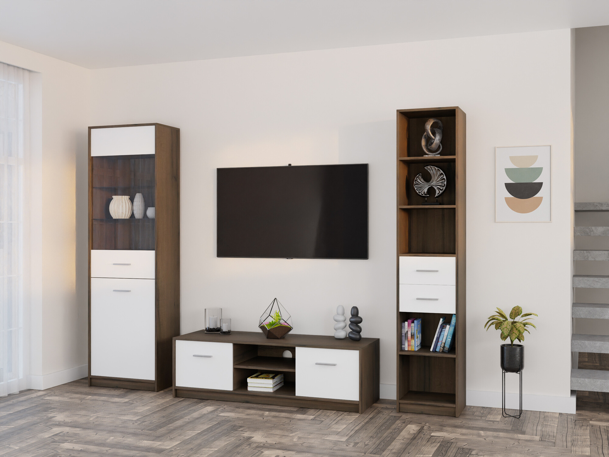 Elutoa komplekt Novsore 163 (Tume tamm + Valge)