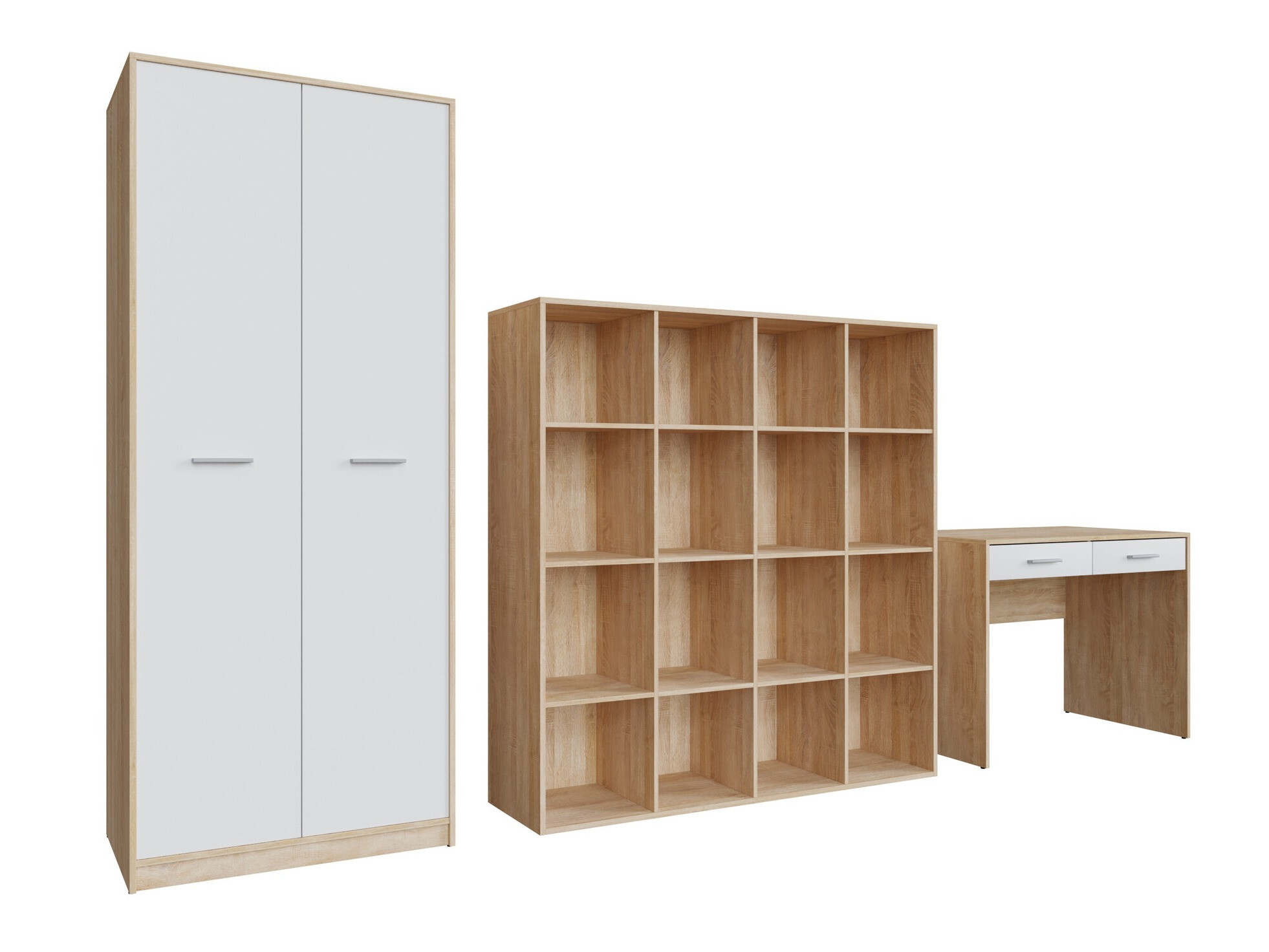 Kodukontori komplekt Novsore 166 (Sonoma tamm + Valge)