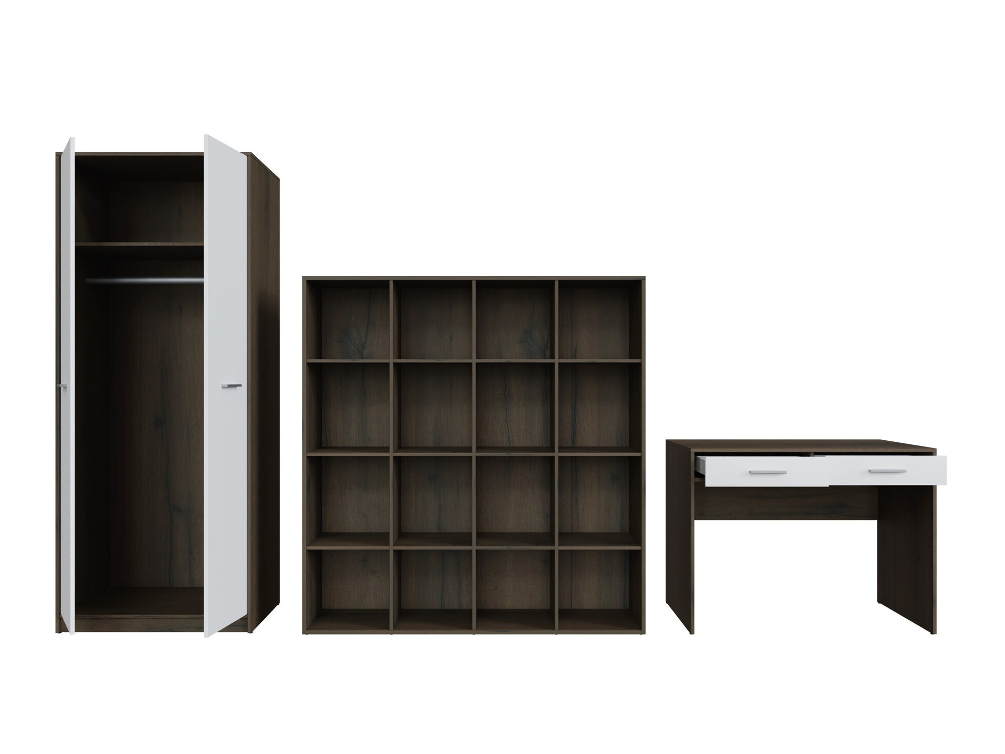 Kodukontori komplekt Novsore 166 (Tume tamm + Valge)