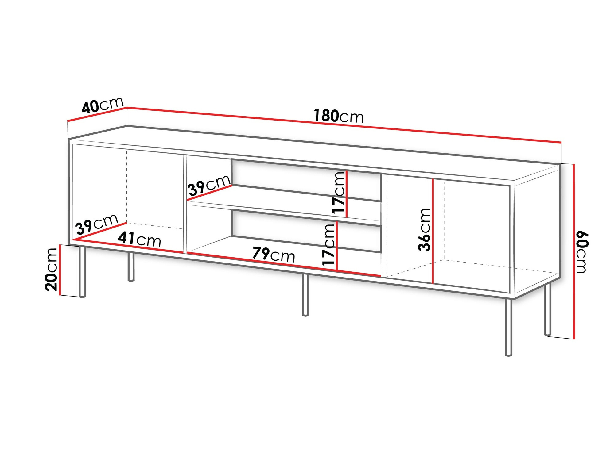 TV-alus Flosoru 104 (Pähkel + Must)