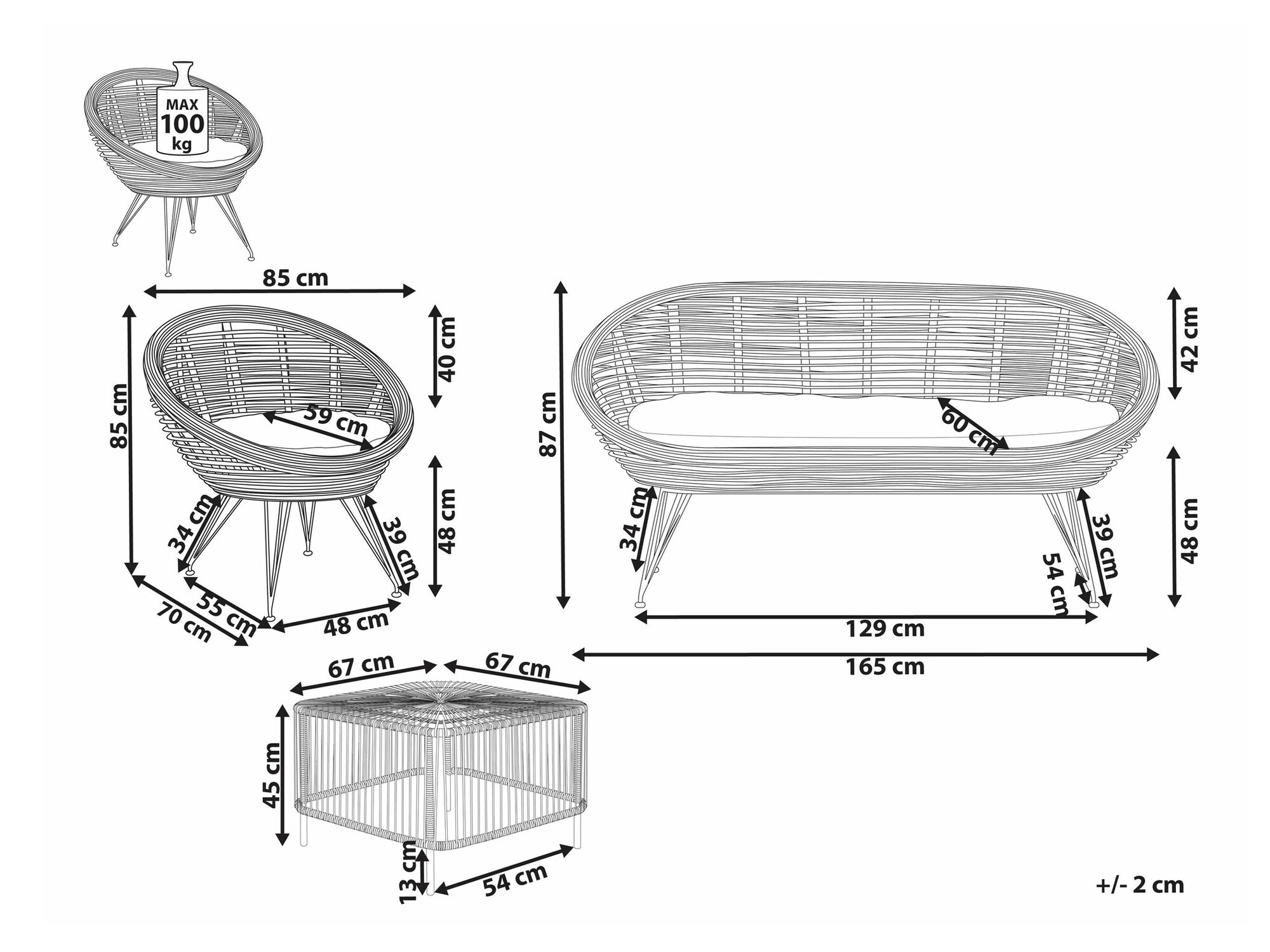 Aiamööblikomplekt Marsona 105