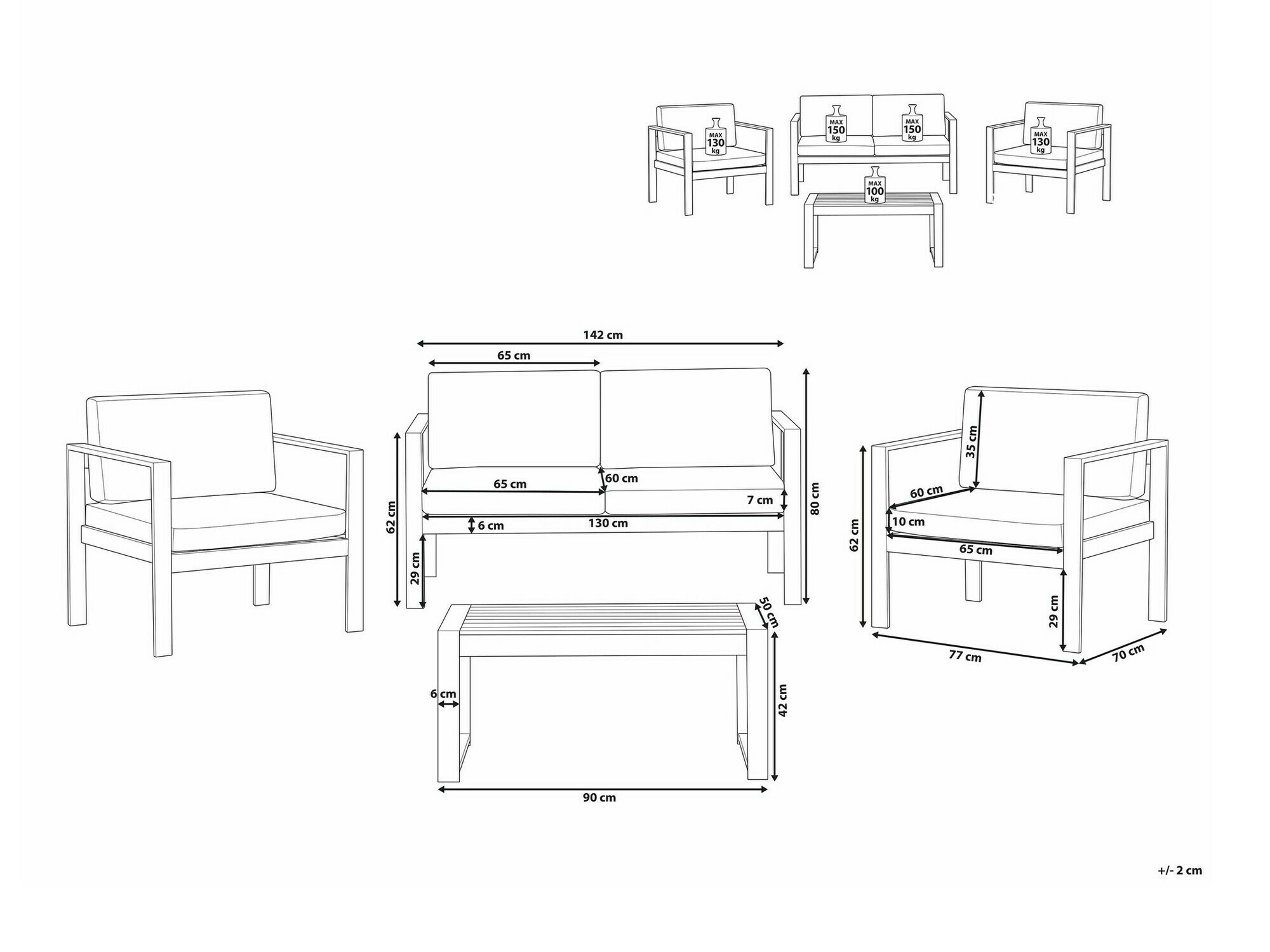 Aiamööblikomplekt Berwyn 2584 (Tumehall)