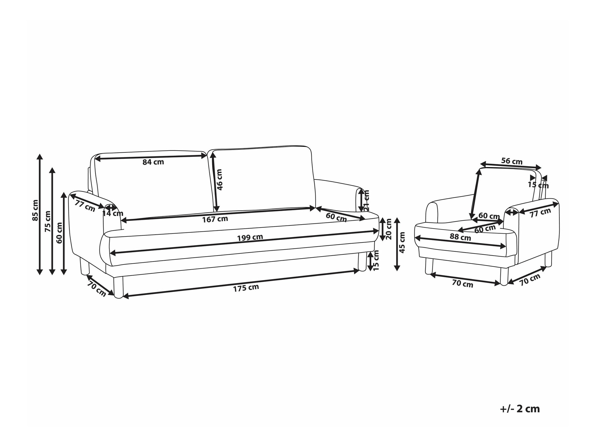Pehme mööbli komplekt Berwyn 2588 (Koor)