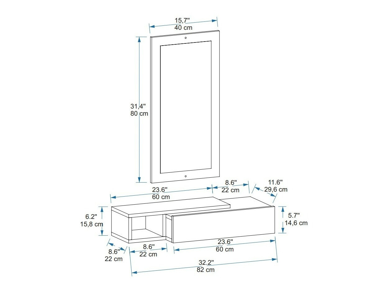 Meigilaud Kailua 2466 (Valge + Antratsiit)