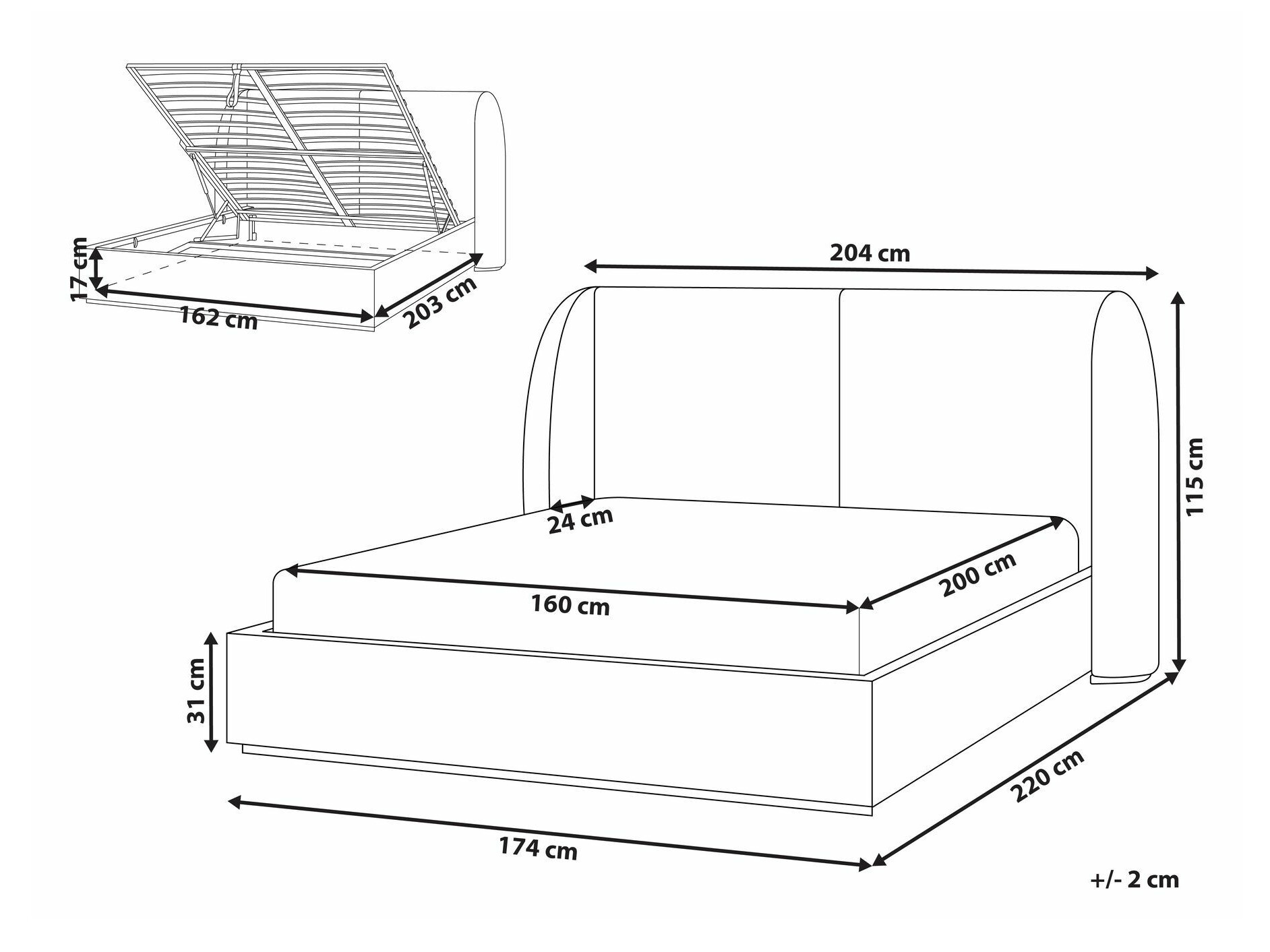 Voodi Berwyn 2593 (Valge)