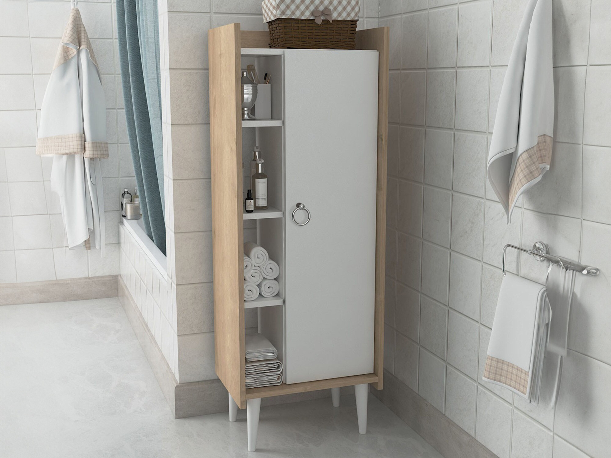 Riiul Kailua 470 (Tamm + Valge)