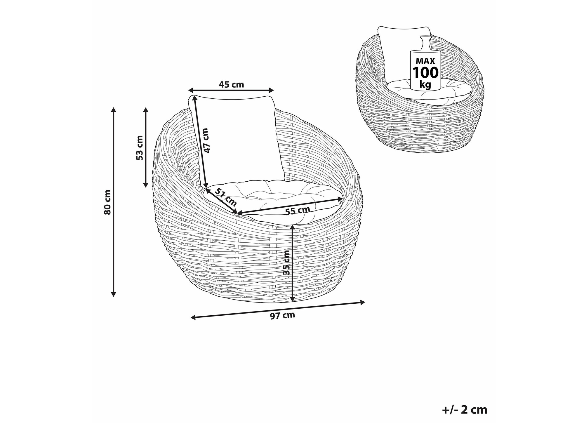 Välitugitool Berwyn 2598 (Must)