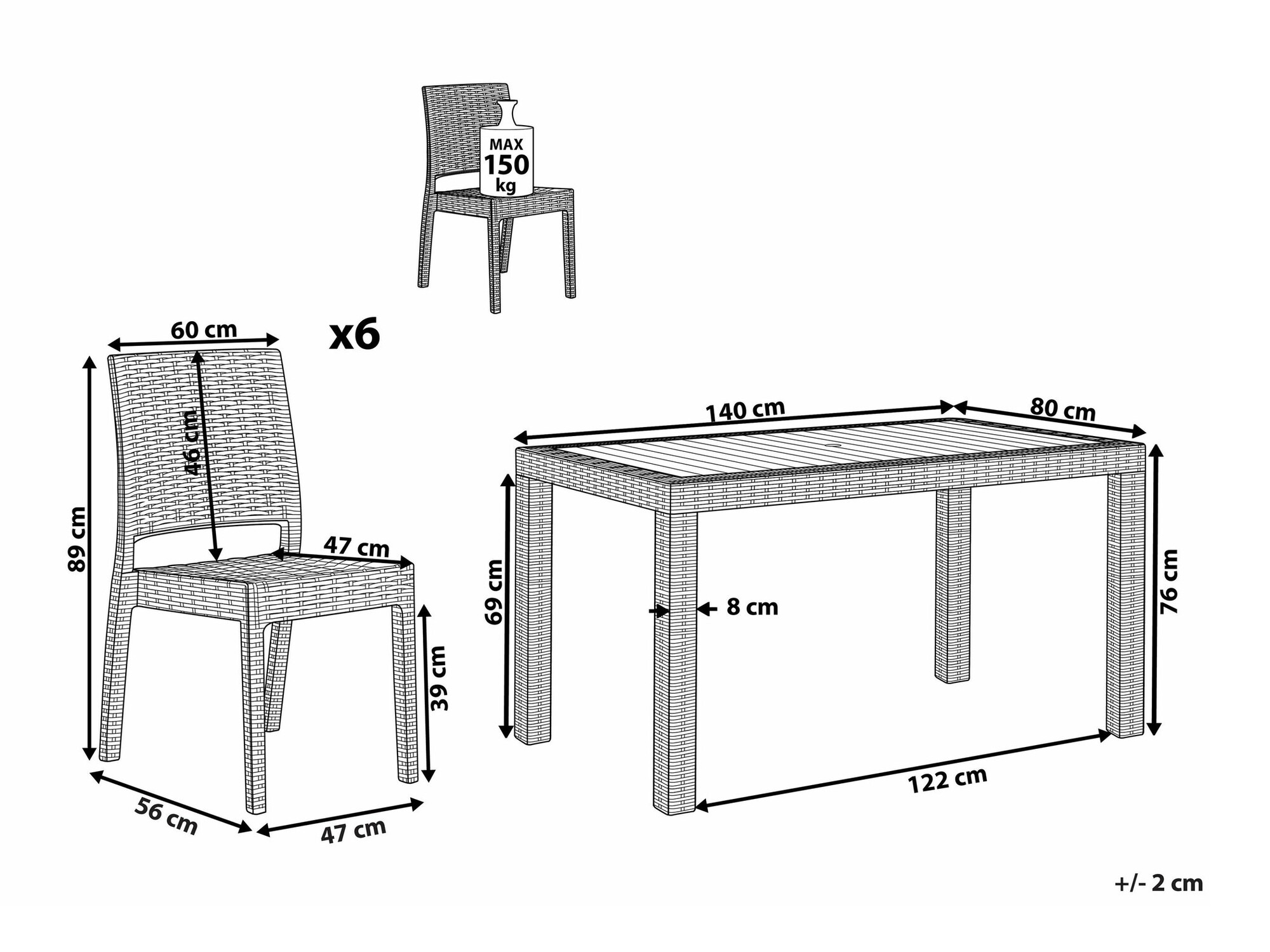 Laua ja toolide komplekt Berwyn 2607 (Helehall)
