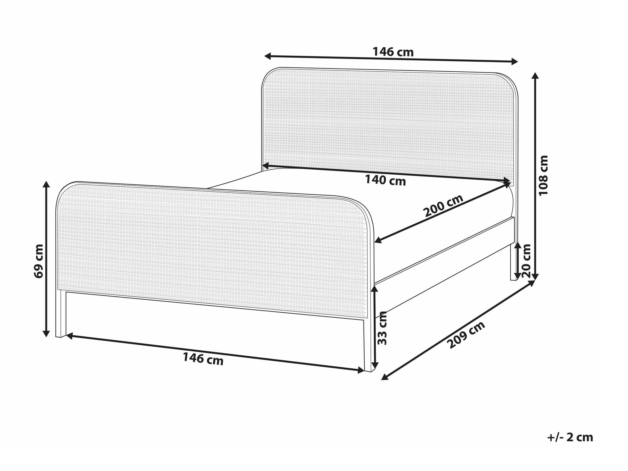 Voodi Berwyn 2613 (Must)