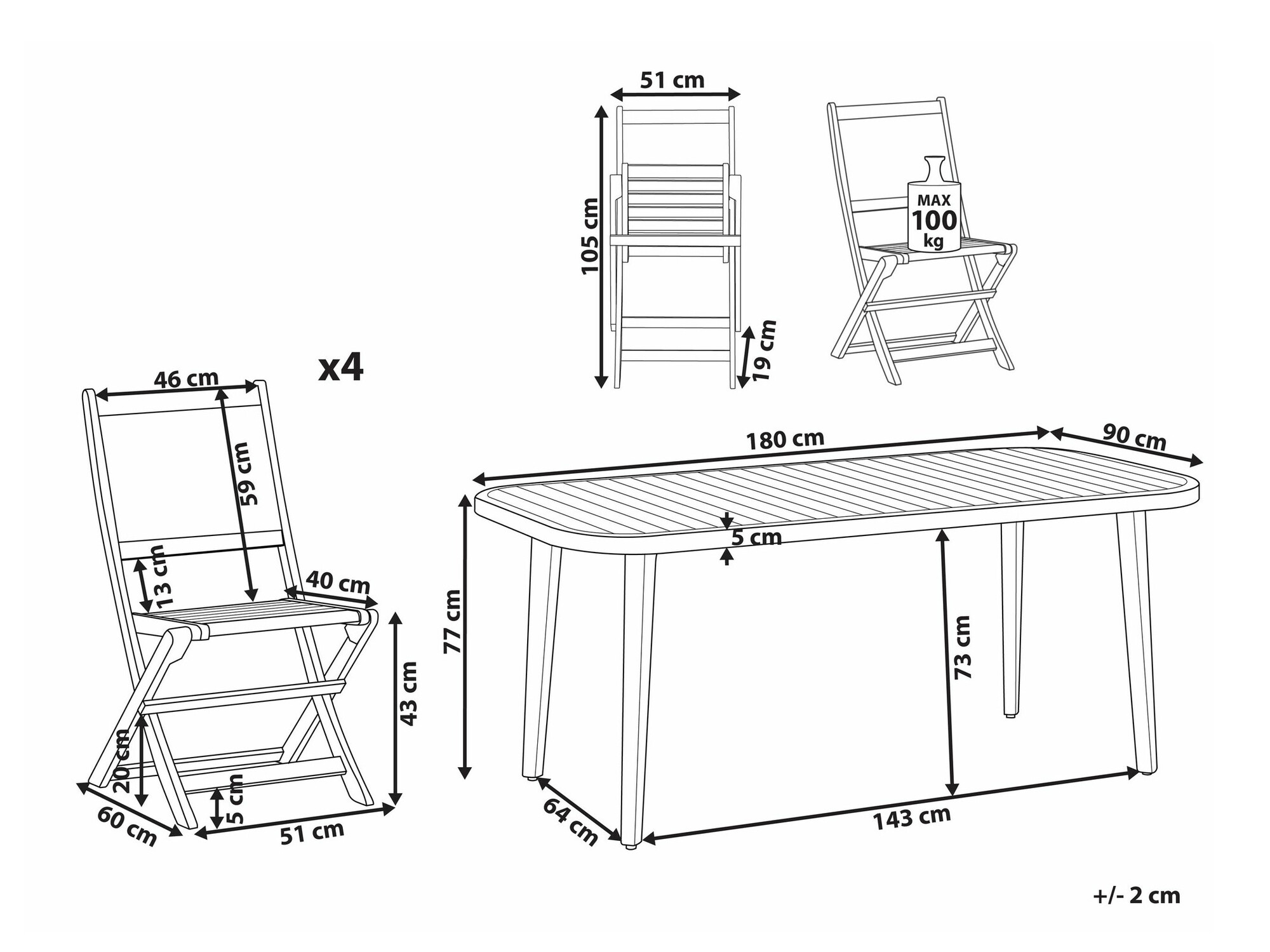 Laua ja toolide komplekt Berwyn 2623