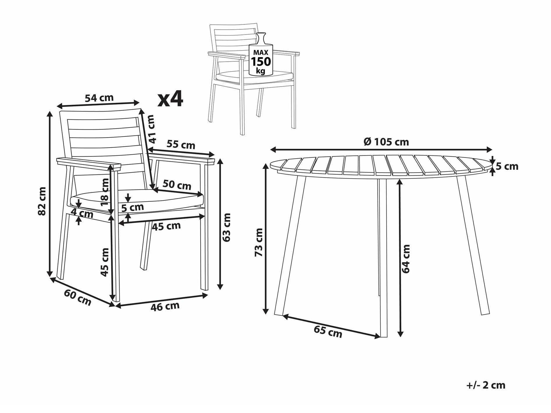 Laua ja toolide komplekt Berwyn 2629 (Beež)