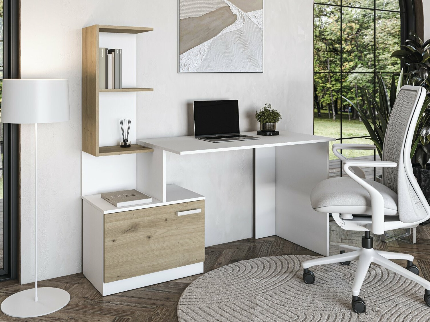 Kirjutuslaud Houston 1948 (Valge + Artisan tamm)