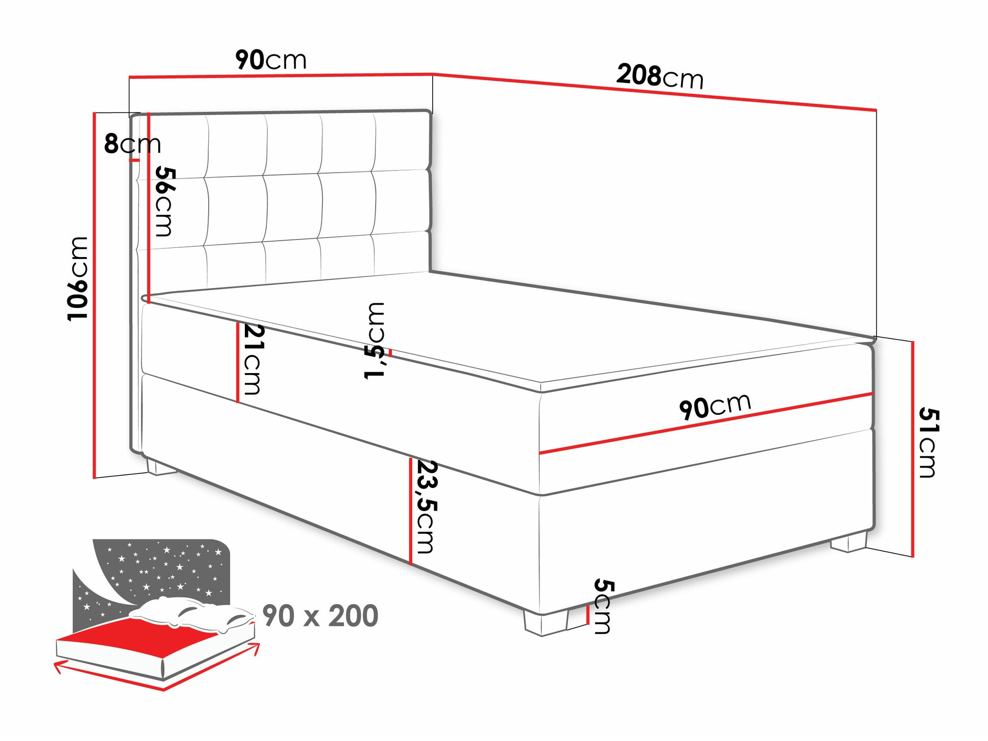 Kontinentaalvoodi Sanford 107 (Manila 02)
