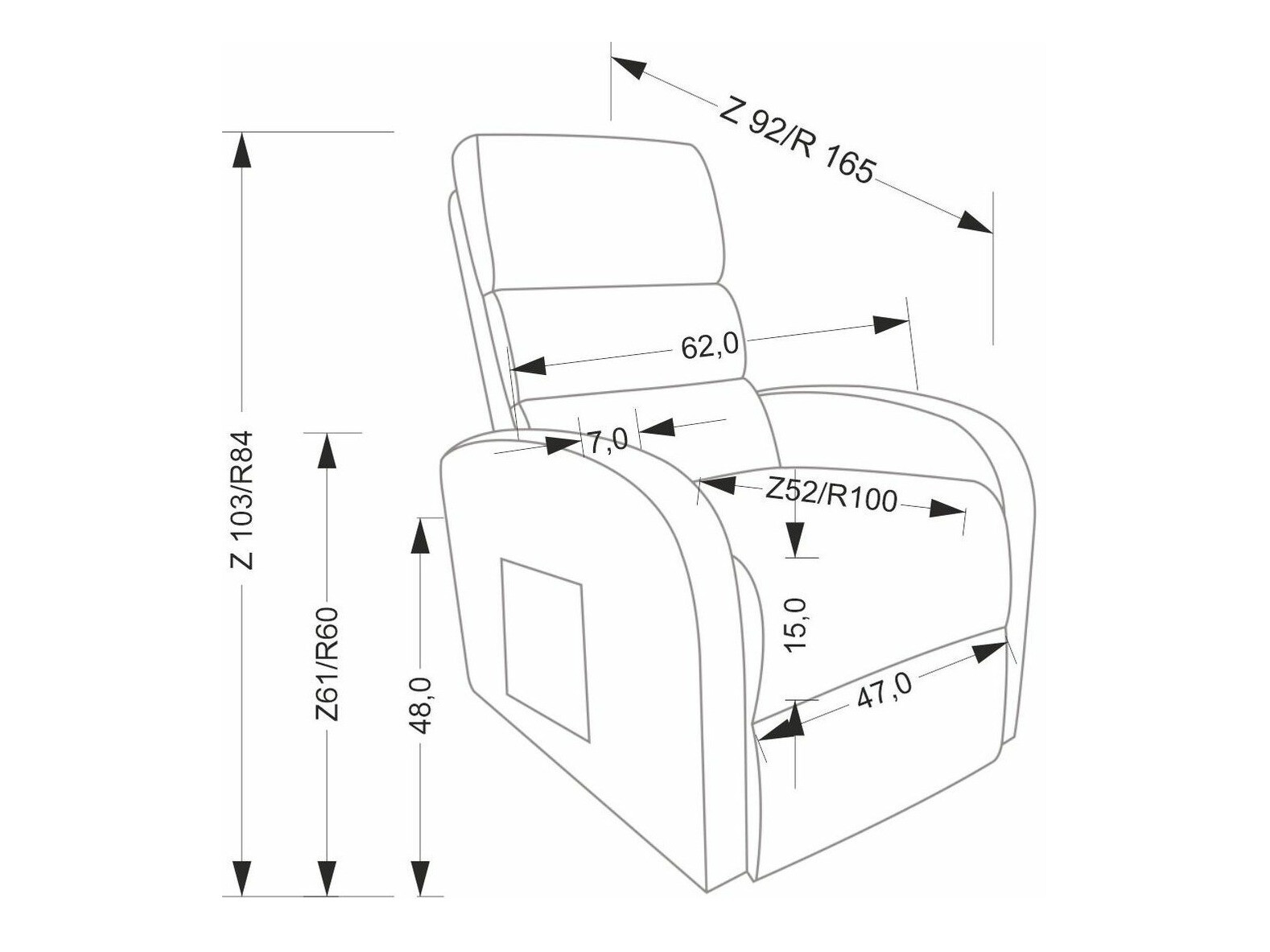 Tugitool recliner Houston 1954 (Beež)