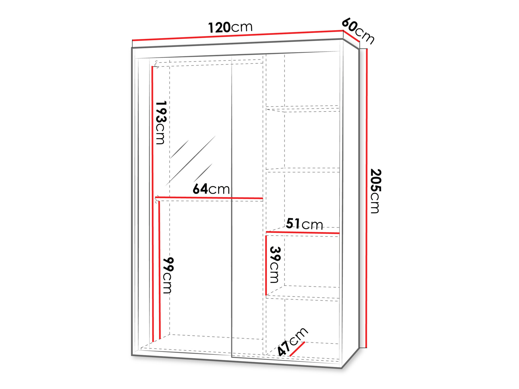 Riidekapp Hederus (Valge)