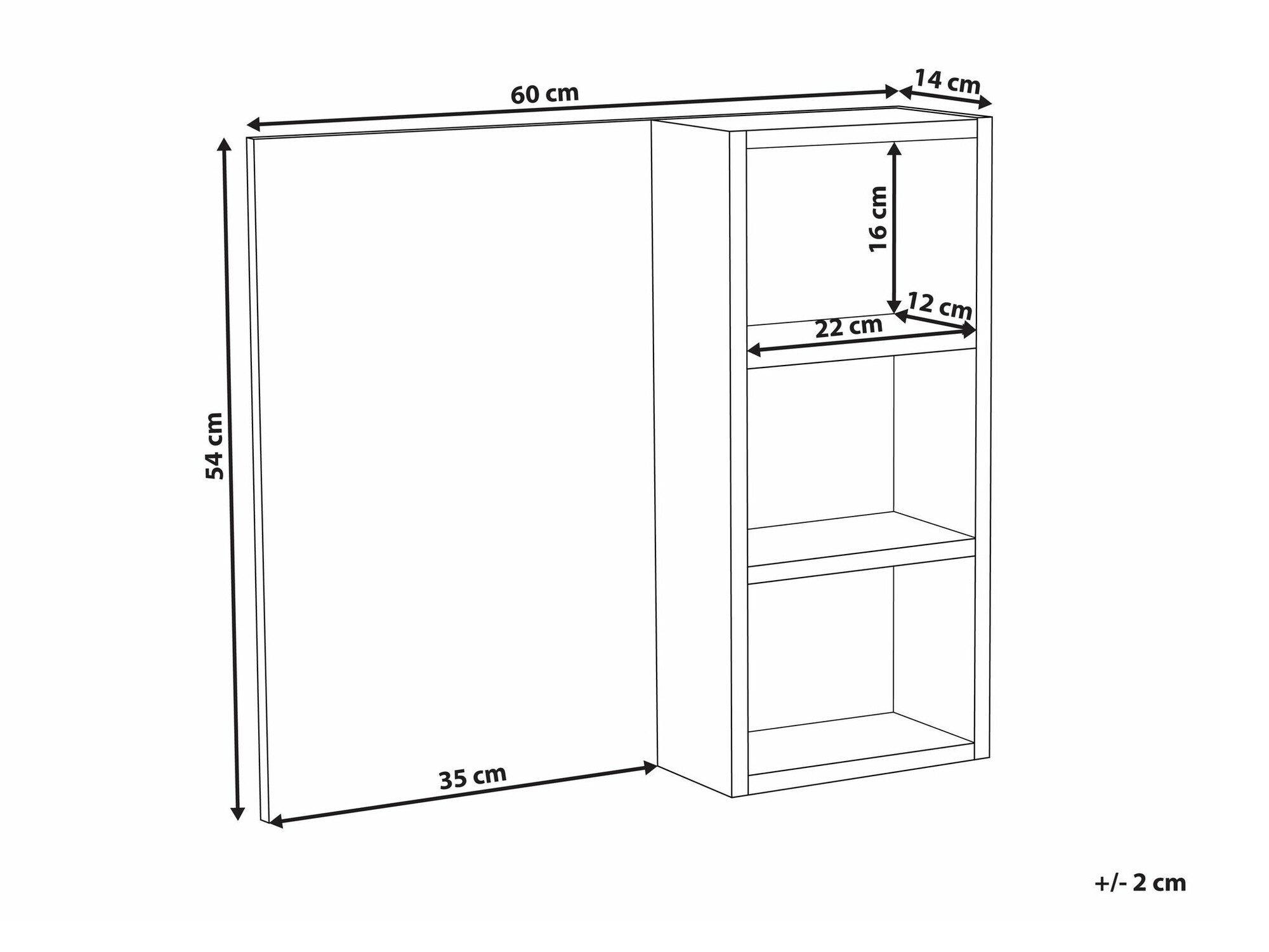 Vannitoa peegel Berwyn 2643 (Must)