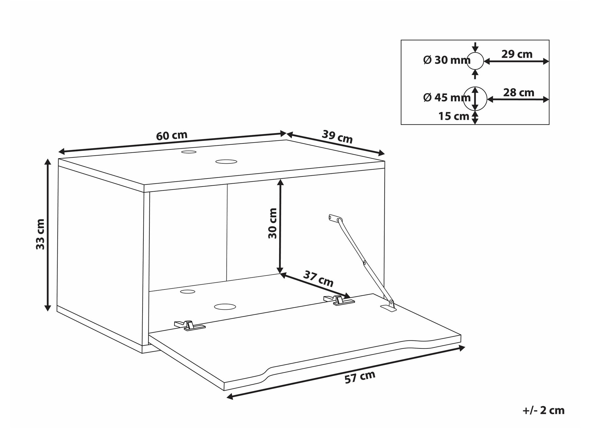 Vannitoa põrandakapp kraanikausile Berwyn 2644 (Must)