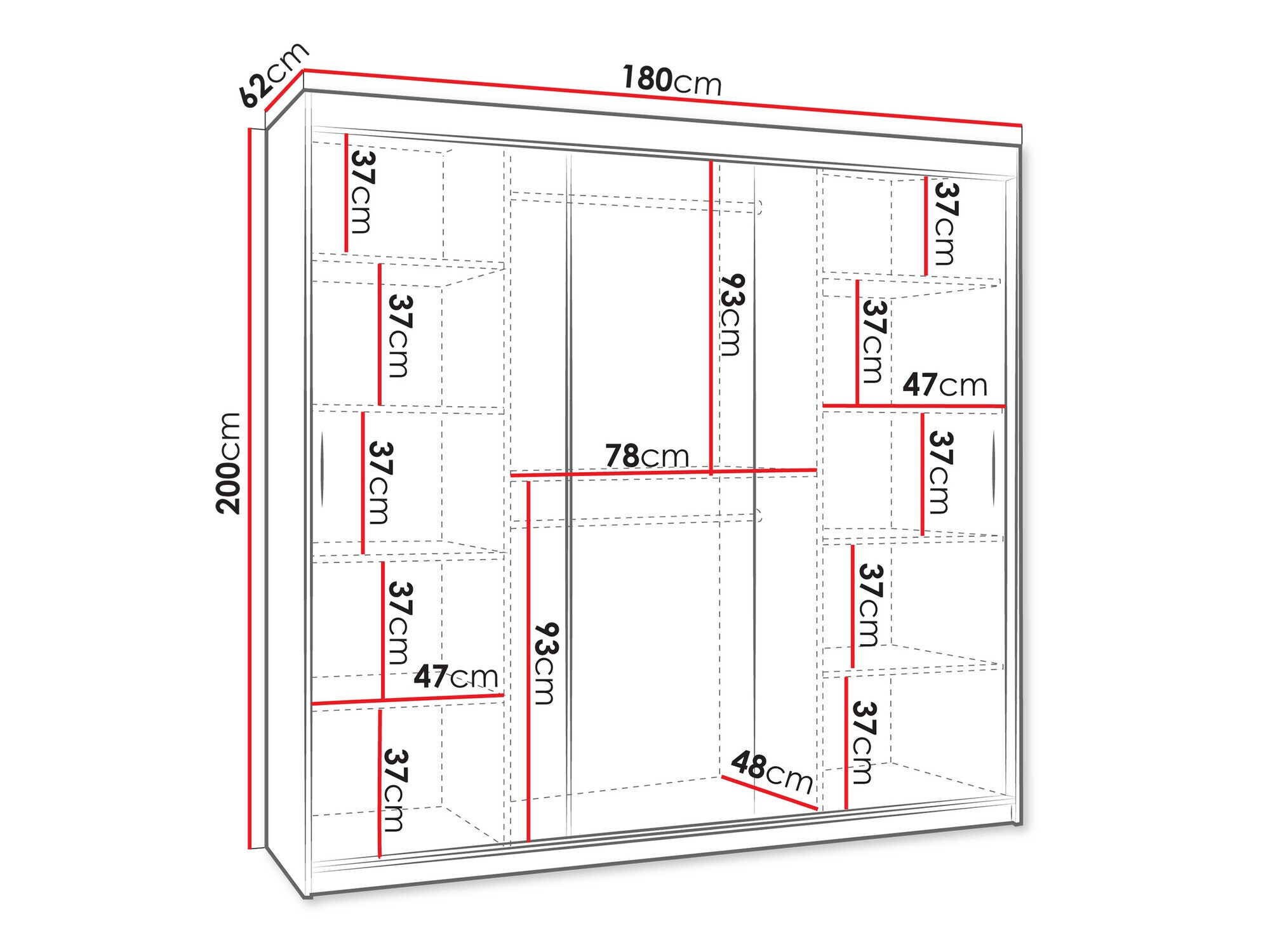 Riidekapp Hartford 500 (Valge)