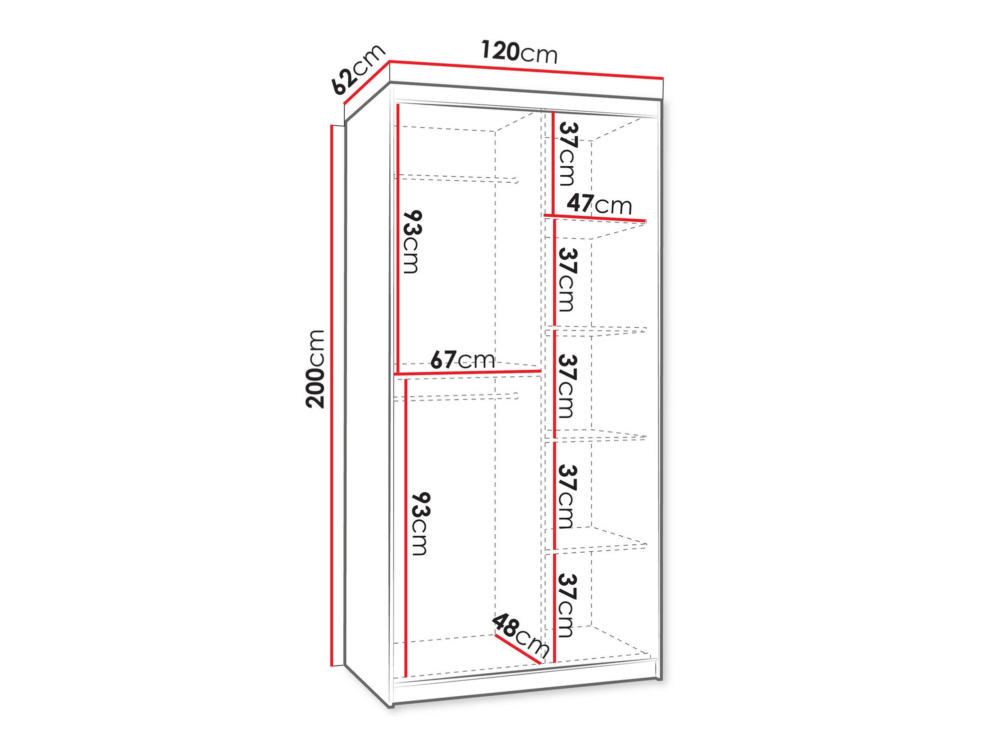 Riidekapp Hartford 501 (Must)