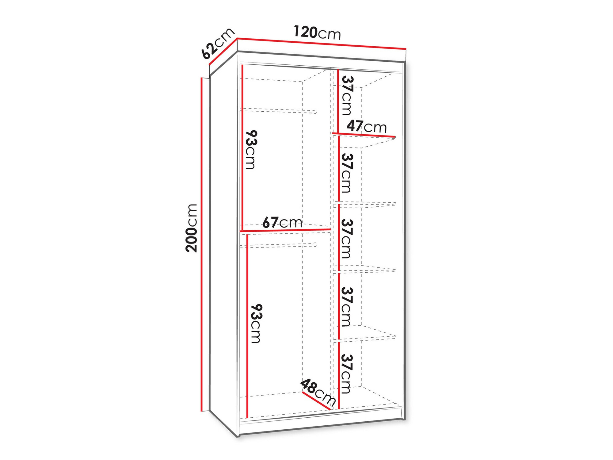Riidekapp Hartford 501 (Valge)