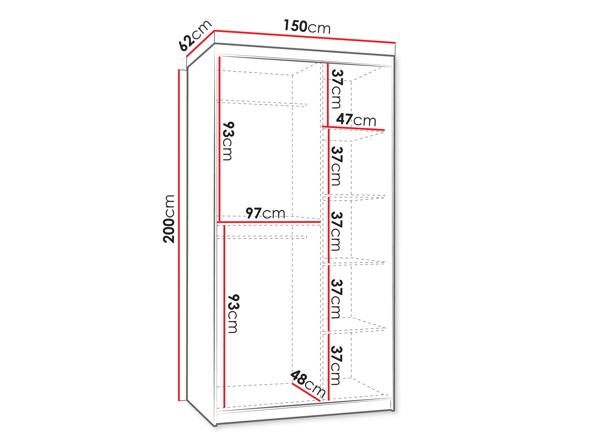 Riidekapp Hartford 502 (Must)