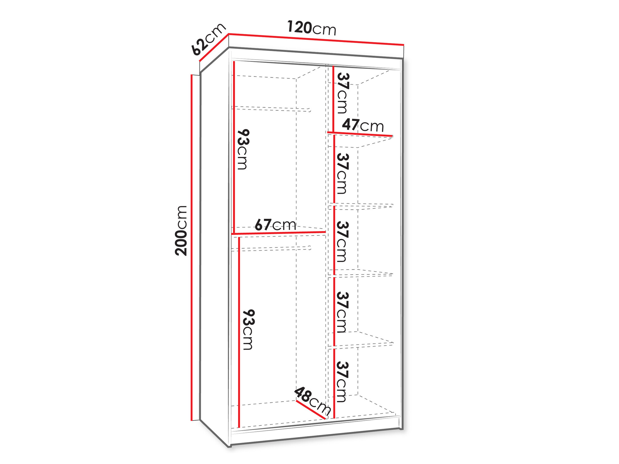 Riidekapp Hartford 504 (Must)