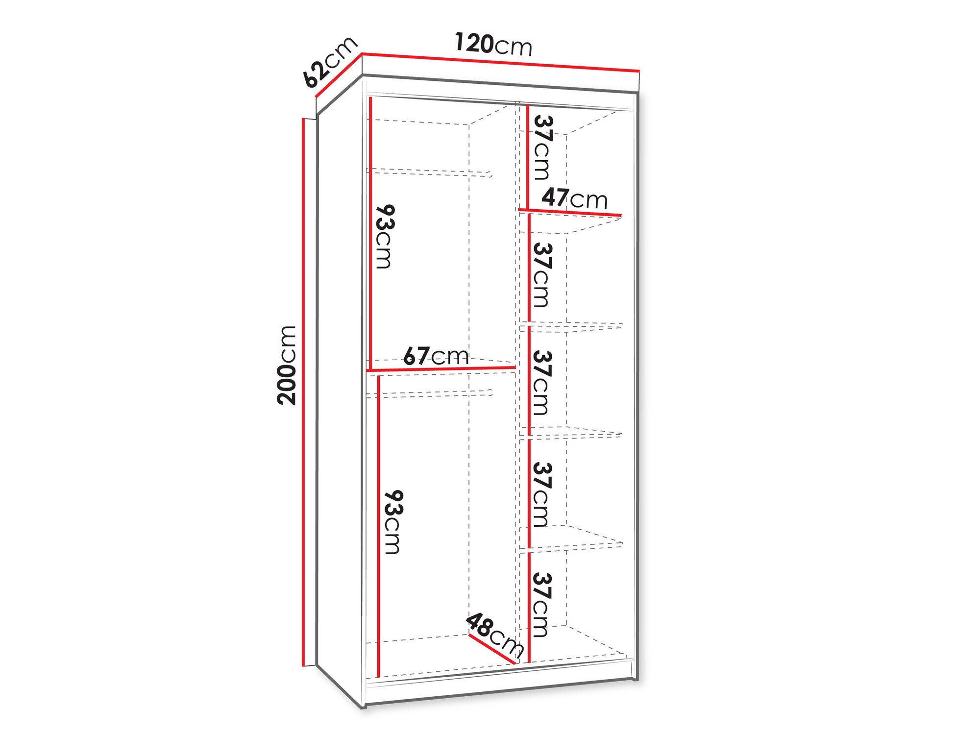 Riidekapp Hartford 504 (Valge)