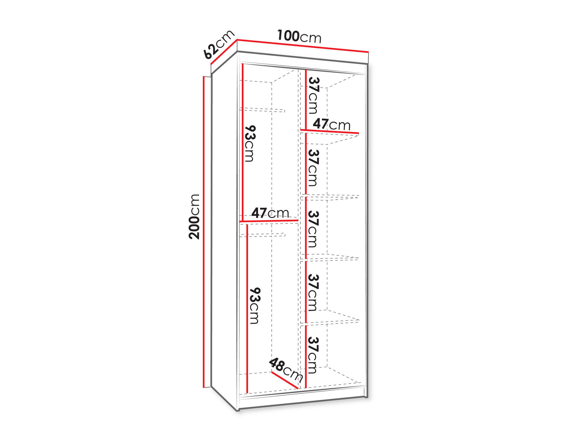 Riidekapp Hartford 505 (Valge)