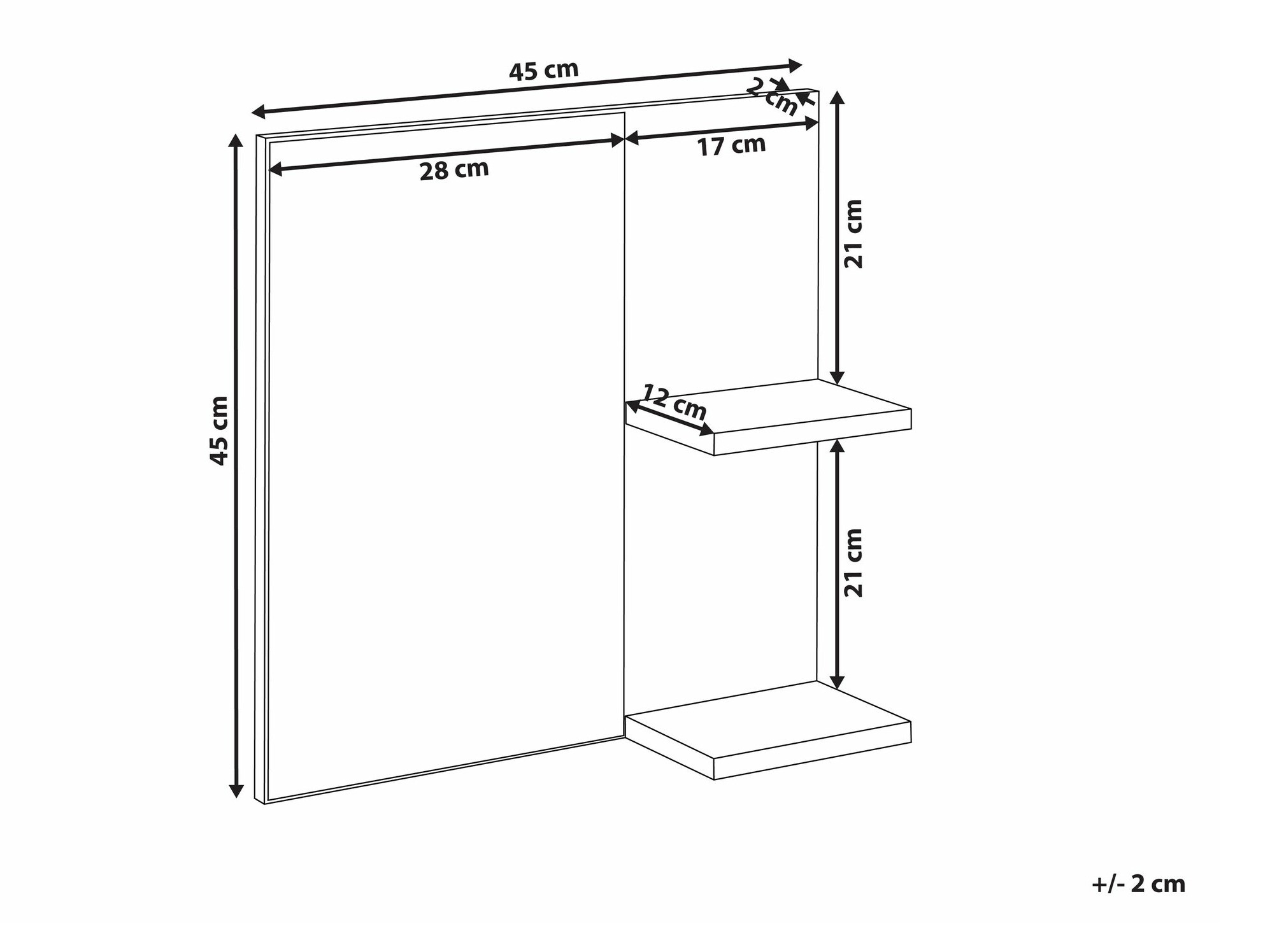 Vannitoa peegel Berwyn 2650 (Valge)