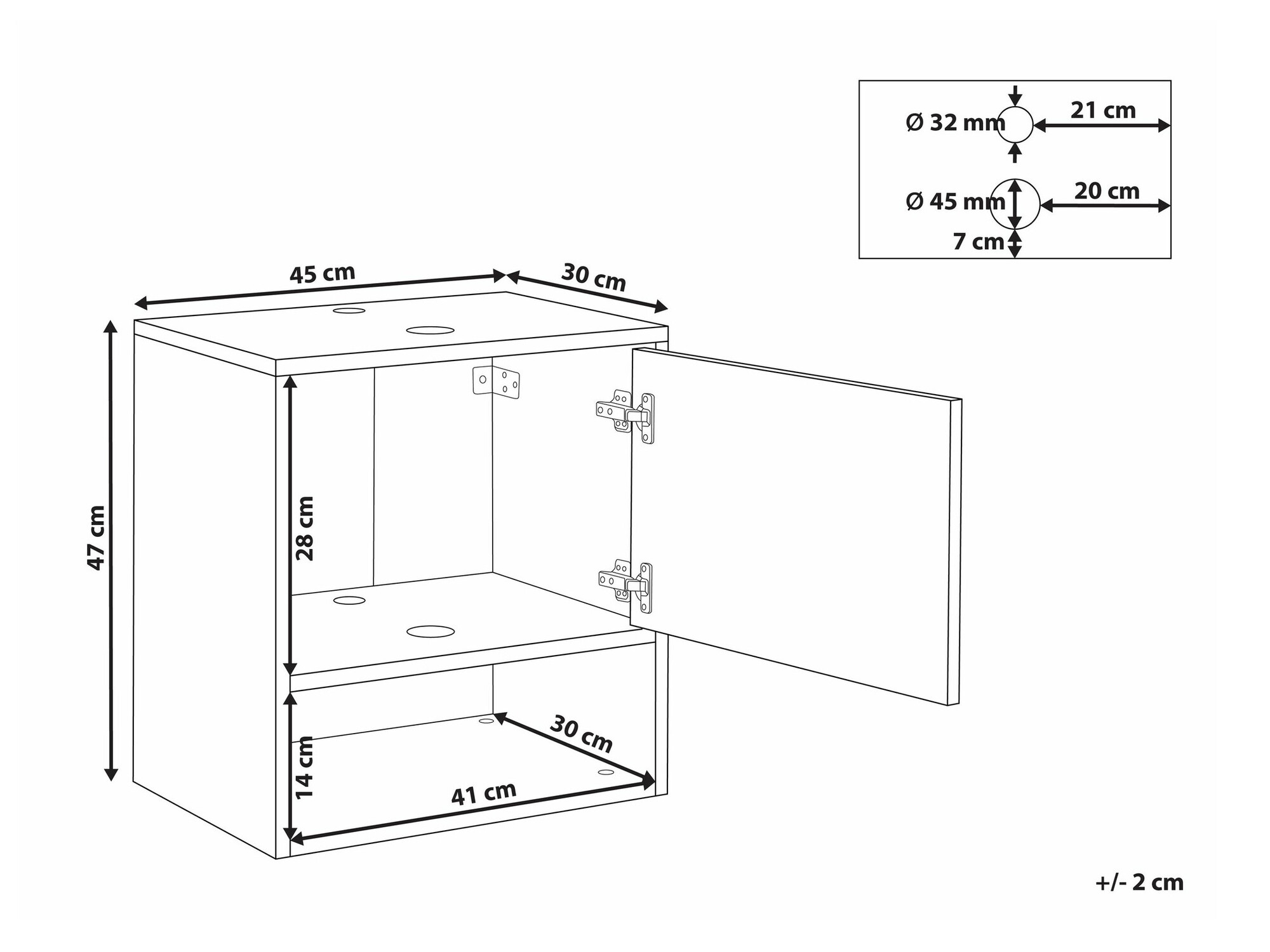 Vannitoa põrandakapp kraanikausile Berwyn 2646
