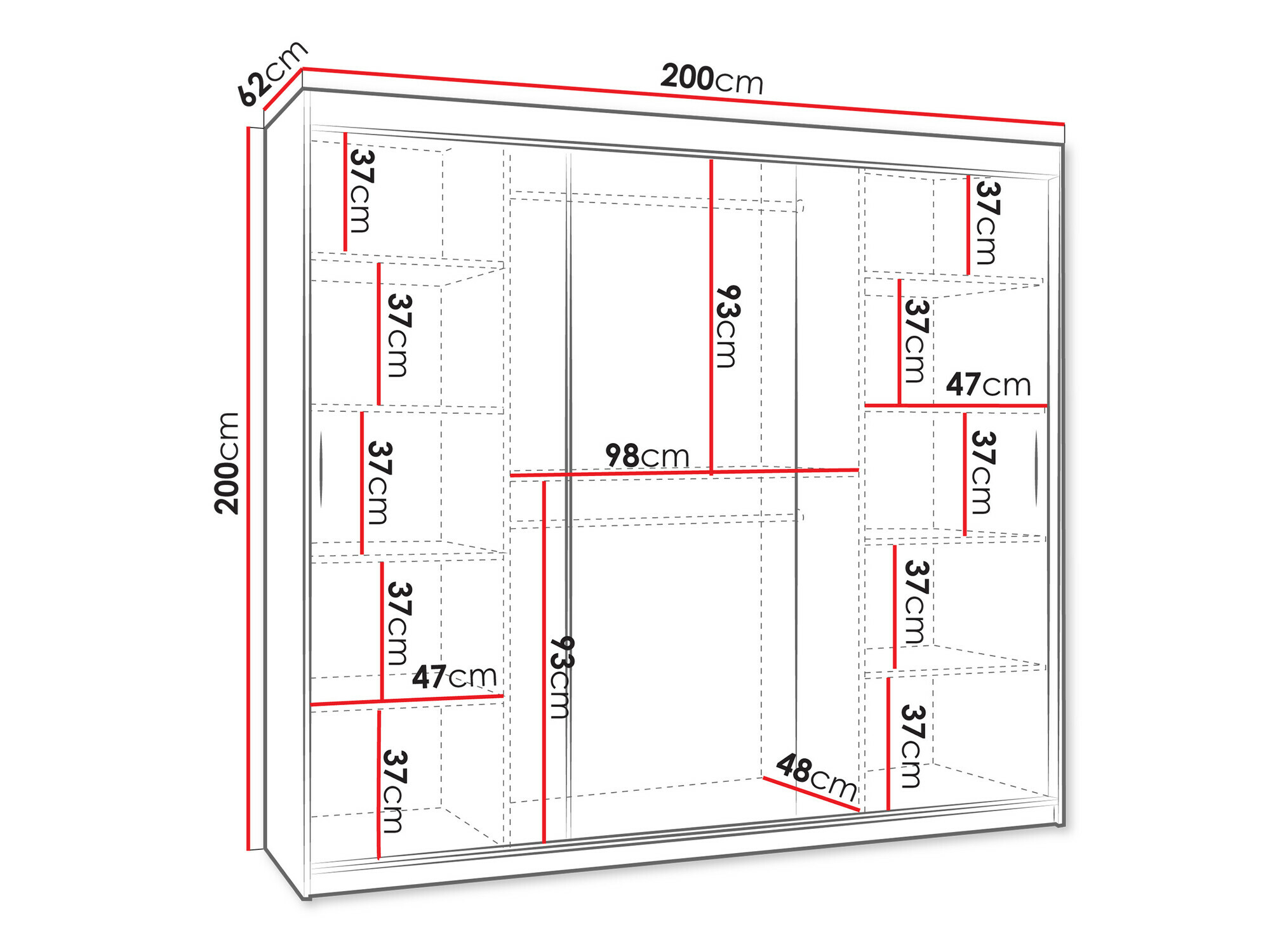 Riidekapp Hartford 507 (Must)
