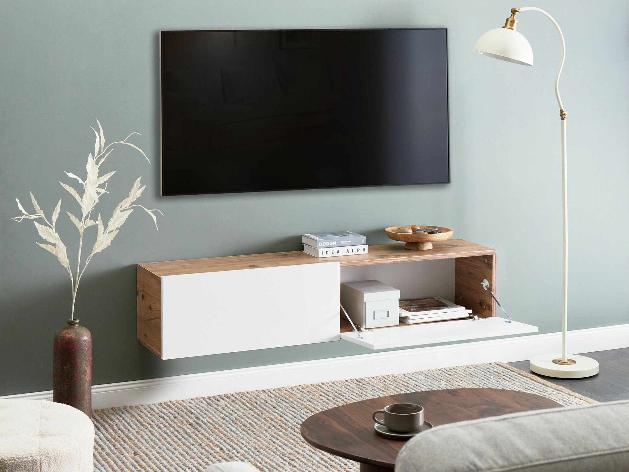 TV-alus Berwyn 2663 (Valge + Pruun)