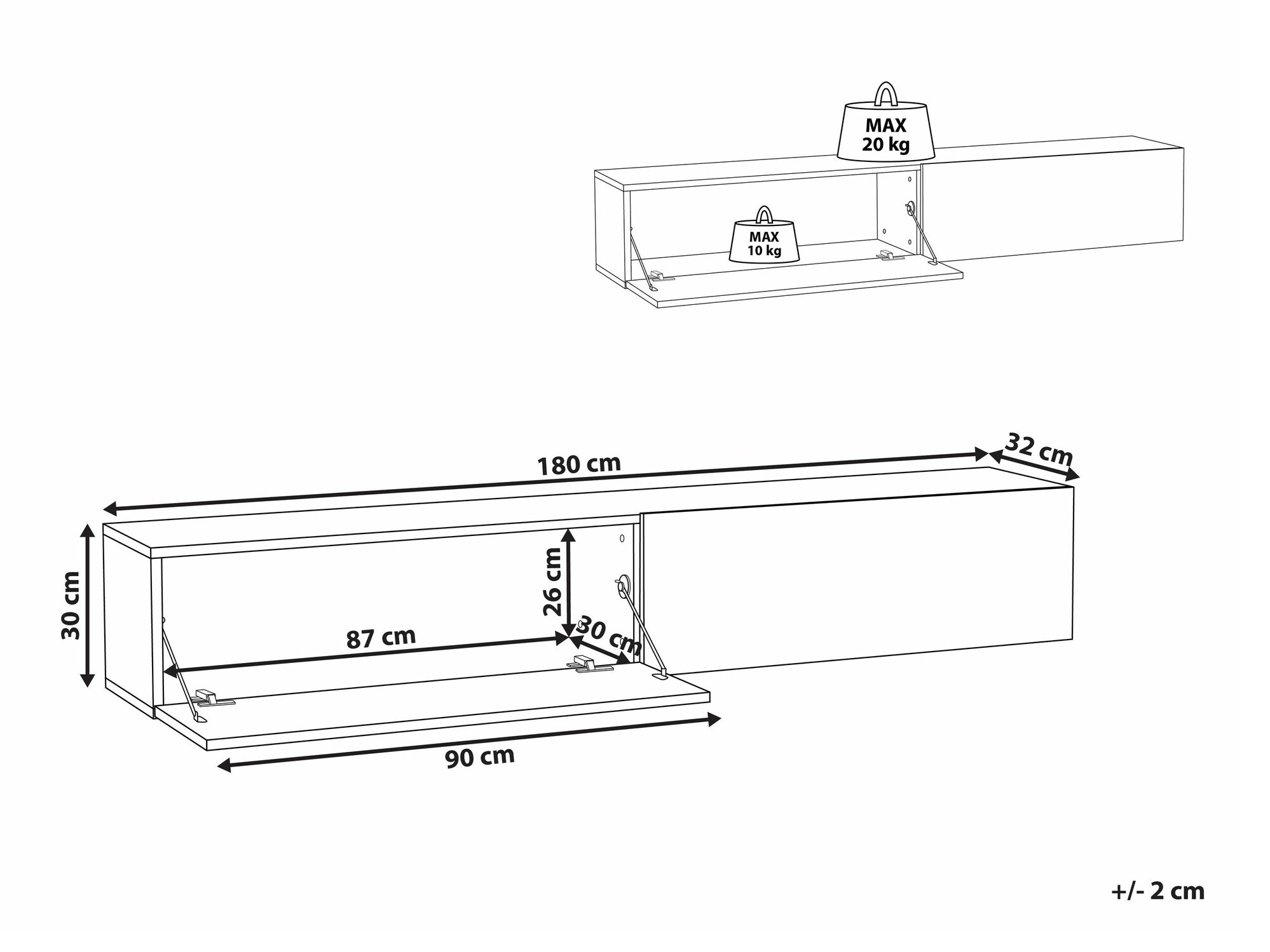 TV-alus Berwyn 2664 (Valge + Pruun)